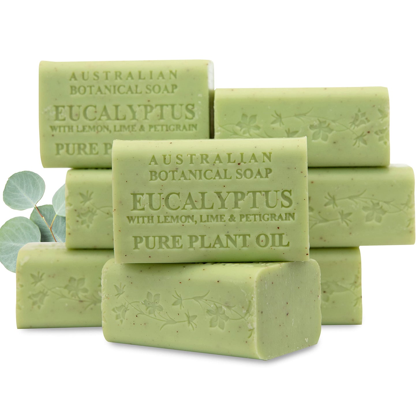 Australian Botanical Soap, 6.6 OZ, Eucalyptus, Lemon, Lime, and Petitgrain, Triple Milled Bars made with a Natural Soap Base and Enriched with Organic Beauty & Personal Care Australian Botanical Soap