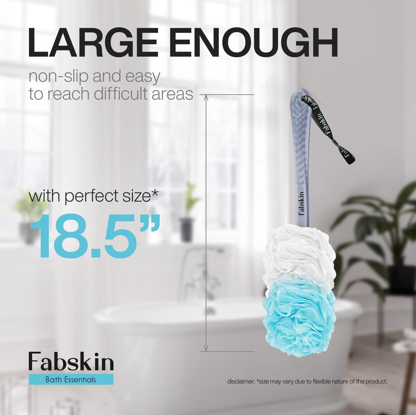 Fabskin Bath Body Brush Loofah For Men & Women With Long Handle - Body Bath Brush - Back Scrubber For Bathing - Made In India (Blue) Beauty and Personal Care FABSKIN