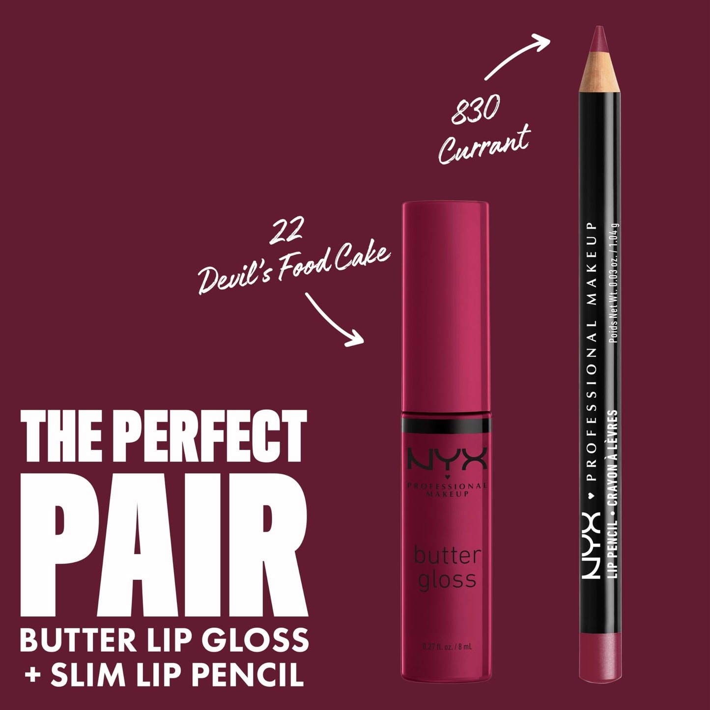 NYX PROFESSIONAL MAKEUP Butter Gloss, Non-Sticky Lip Gloss - Devil's Food Cake (Deep Plum) Beauty & Personal Care NYX PROFESSIONAL MAKEUP