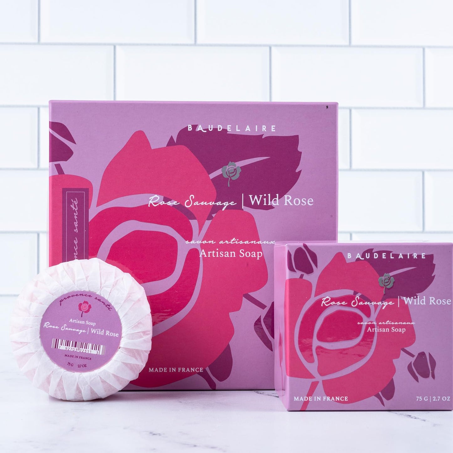 Provence Sante Luxury French Cleansing Bar - Moisturizing Shea Butter - Triple-milled Wild Rose Fragrance, 2.7oz 4-Bar Gift Box Beauty & Personal Care Provence Sante