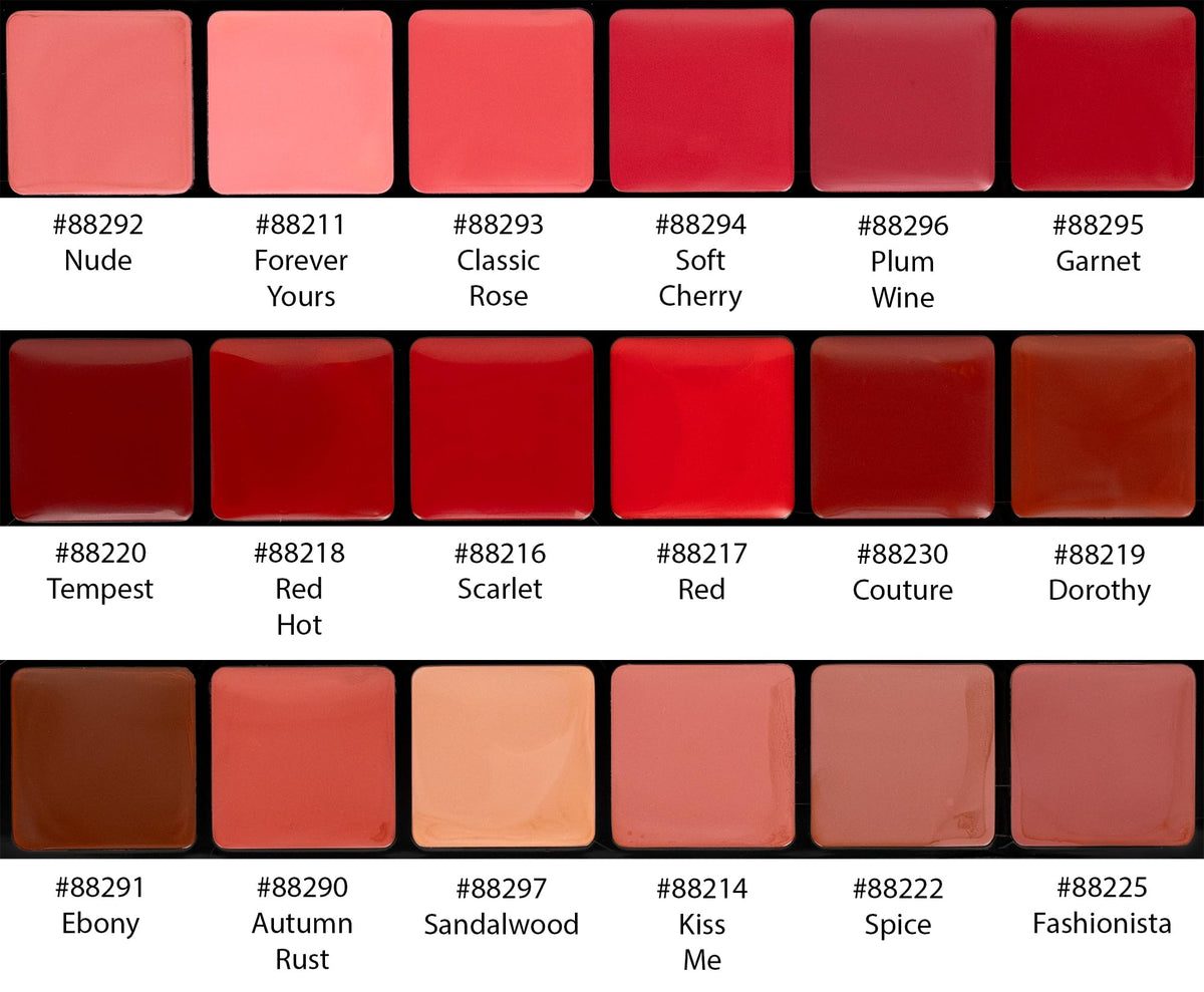 Graftobian Pro Lip Color Super Palette, 18-Shade Lipstick Palette