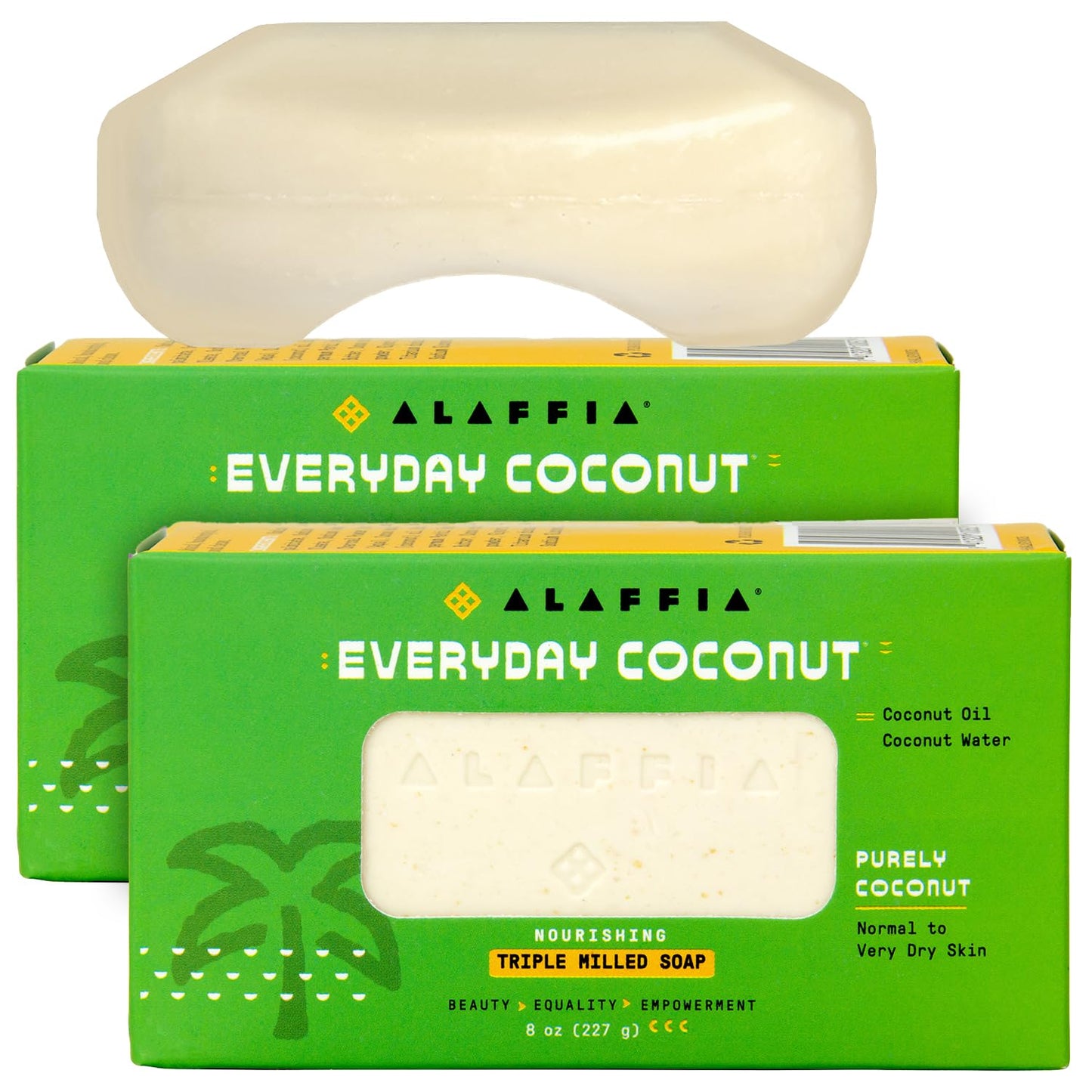 Alaffia EveryDay Coconut Soap Bar - Body Soap, Natural Coconut Oil, Shea Butter & Aromatic Plant Extracts, Ergonomic Bar Soap, Purely Coconut Scent, 8 Beauty & Personal Care Alaffia