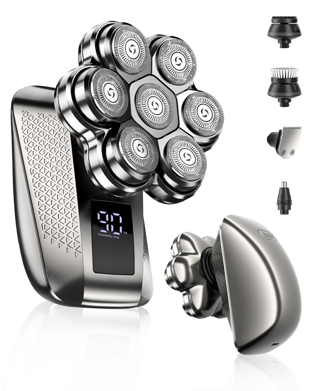 TEPOTZ Electric Head Shavers for Bald Men - Type-C Fast Charging with Travel Lock -Frost Silver Beauty and Personal Care TEPOTZ