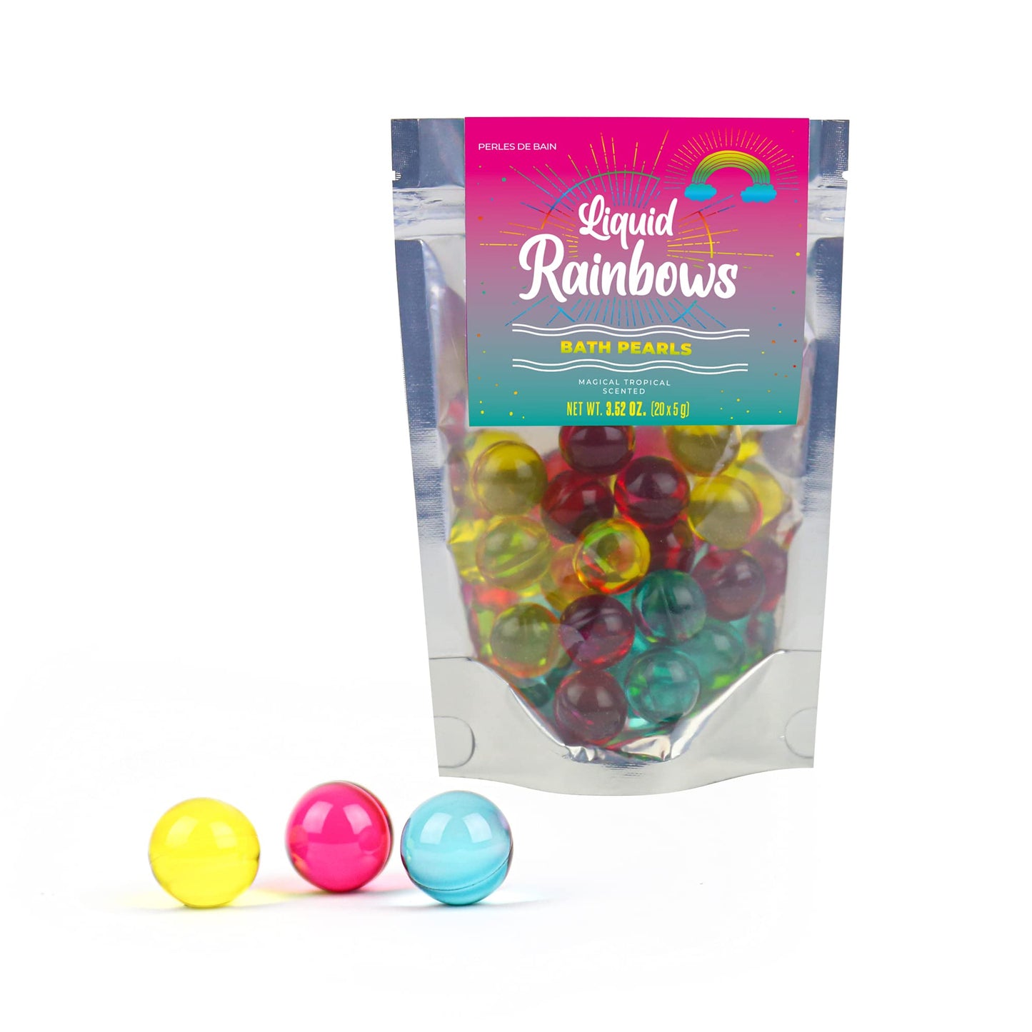 Gift Republic Liquid Spirit Rainbow Bath Pearls 20-Pack Magical Tropical Scent Beauty and Personal Care Gift Republic