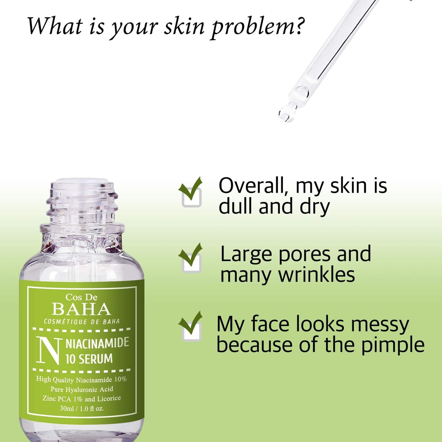 Cos De BAHA Niacinamide 10% Serum 1 Fl Oz - Zinc PCA, Hyaluronic Acid & Aloe for Balancing, Pore-Refining & Uneven Tone (30 ml) Beauty & Personal Care Cos De BAHA