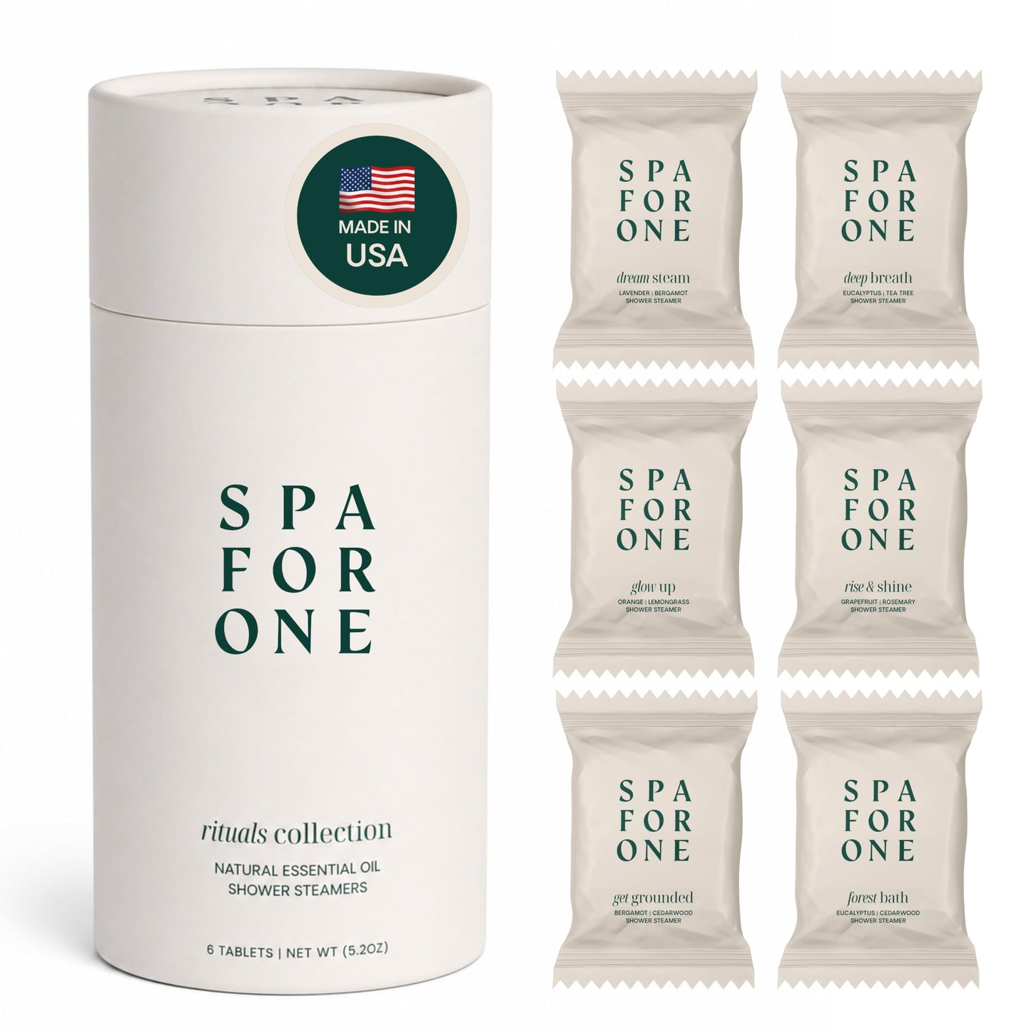 Spa For One Shower Steamers Aromatherapy - Made in USA with Natural Essential Oils - Relaxation and Luxury Self Care Birthday Gifts for Women and Men Beauty and Personal Care Spa For One