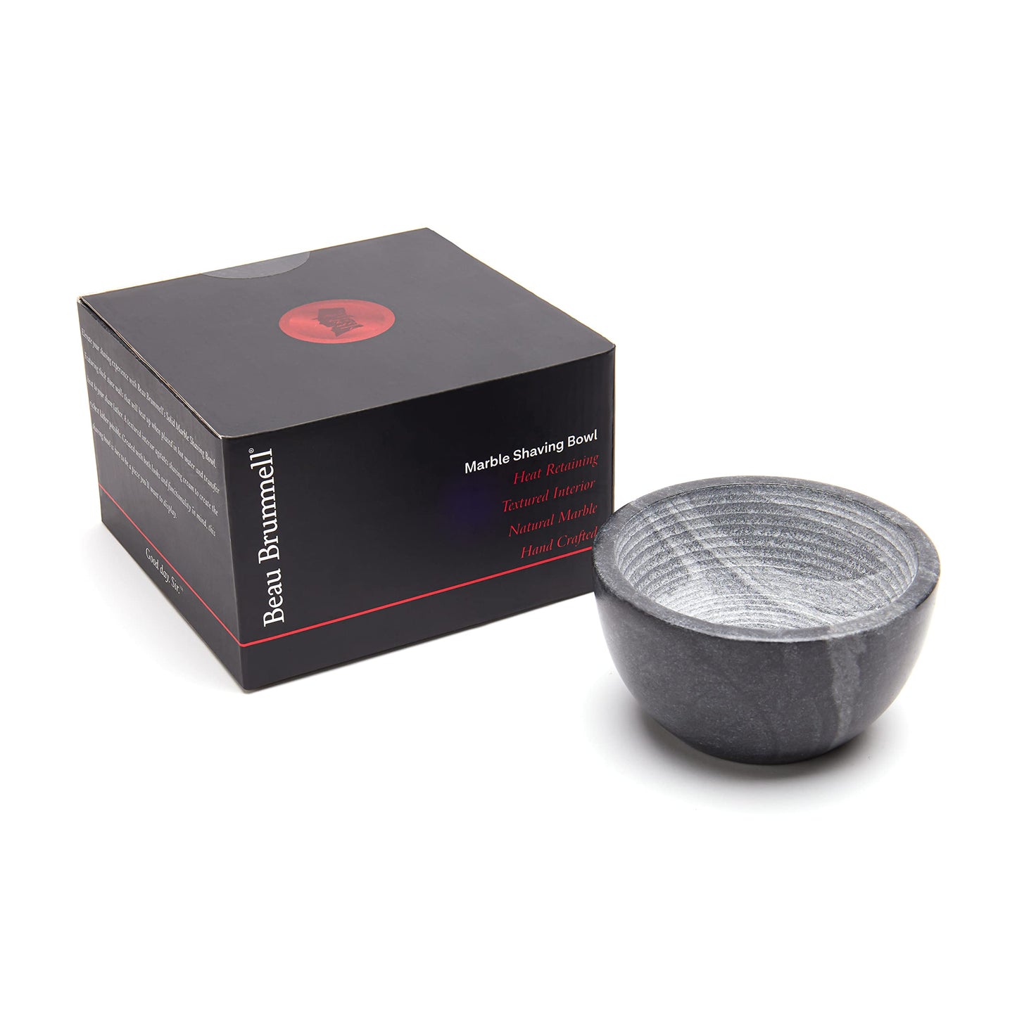 Beau Brummell The Original Marble Shaving Soap Bowl Handmade from 100% Natural Marble with Interior Grooves for Maximum Lather - Heat Retaining Stone Beauty and Personal Care Beau Brummell