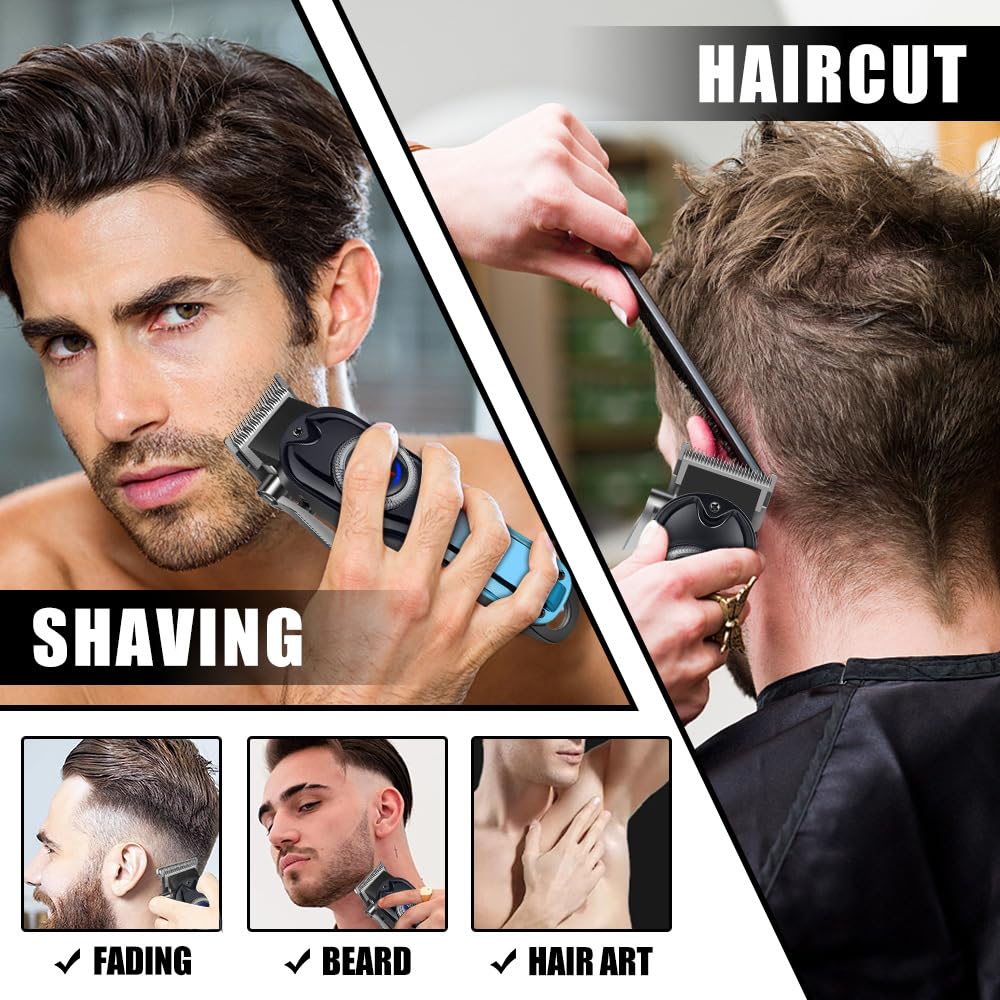 QDKVTNDJZ Electric Hair Clippers for Men, Professional Cordless Clippers and Trimmers Set with LED Digital Display,4 Limit Combs Rechargeable Hair Beauty and Personal Care QDKVTNDJZ