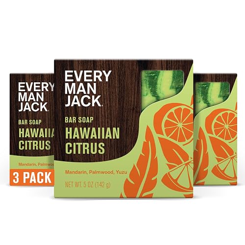 Every Man Jack Cold Processed Mens Bar Soap - Hawaiian Citrus Scent - Deeply Cleans & Hydrates w/Naturally Derived Ingredients - (3 Pack) Beauty & Personal Care Every Man Jack