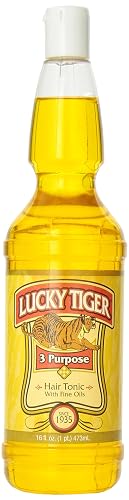 Lucky Tiger 3 Purpose Hair Tonic for Men - Classic Barbershop Hair & Scalp Treatment with Fine Oils - Conditions Hair, Stimulates Scalp & Reduces Beauty & Personal Care Lucky Tiger