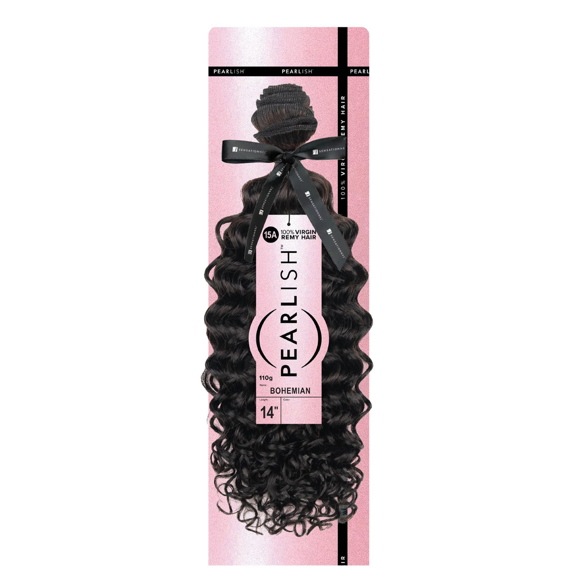 Sensationnel Pearlish Bundle Human Hair-Bohemian,14 Inch, NATURAL/BLACK
