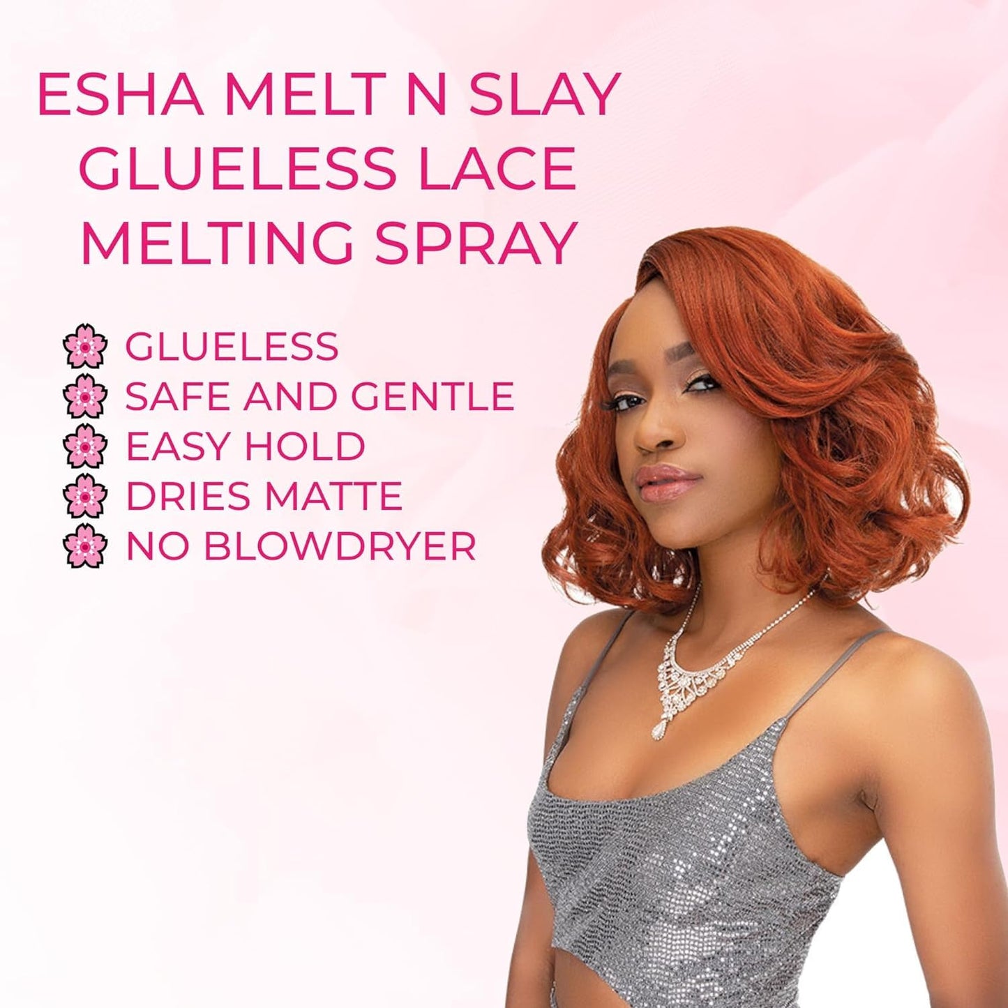 Esha Melt N Slay Glueless Lace Spray, Melting and Holding for Wigs, Lace Bond Adhesive Spray for Closure Wigs, Extensions, Strong, Natural Forming Beauty & Personal Care Esha