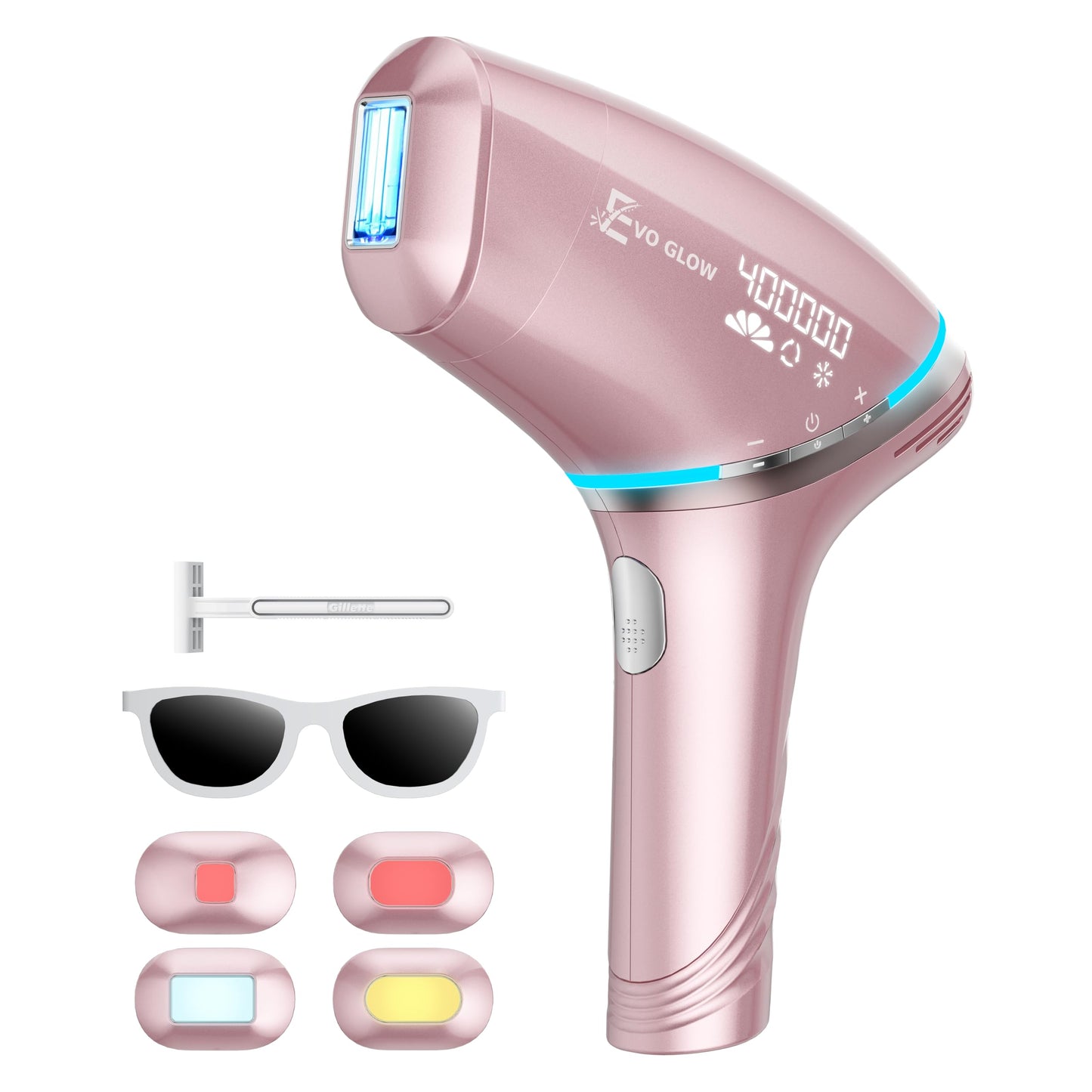 IPL Laser Hair Removal Device for Women & Men, Nex-Gen At Home Laser Hair Removal with 45°F Dual Sapphire Ice Cooling for Painless & Long Lasting Beauty and Personal Care EVO GLOW