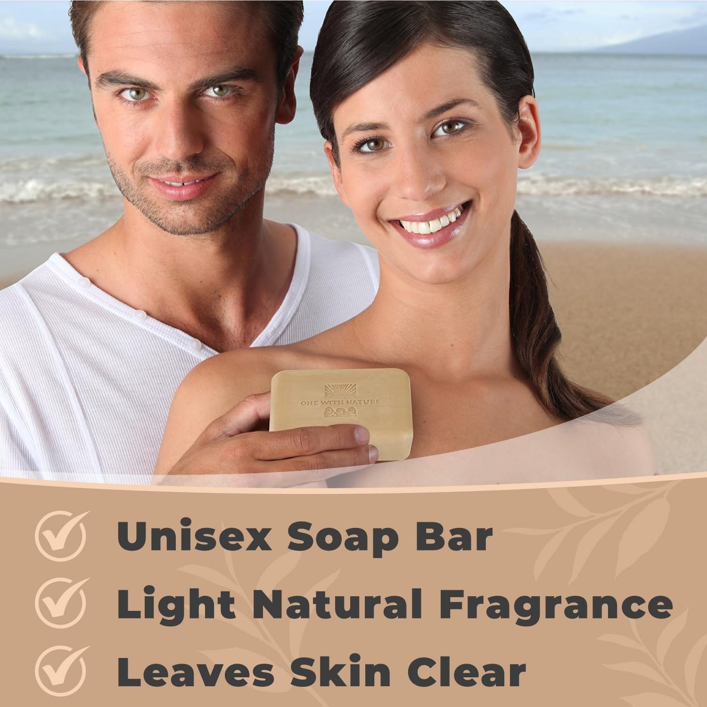 One With Nature Dead Sea Salt Shea Butter Soap 7oz 3-Pack - Purifying and Exfoliating Soap Bar with Dead Sea Minerals for Face & Body, for Men & Women Beauty & Personal Care One With Nature