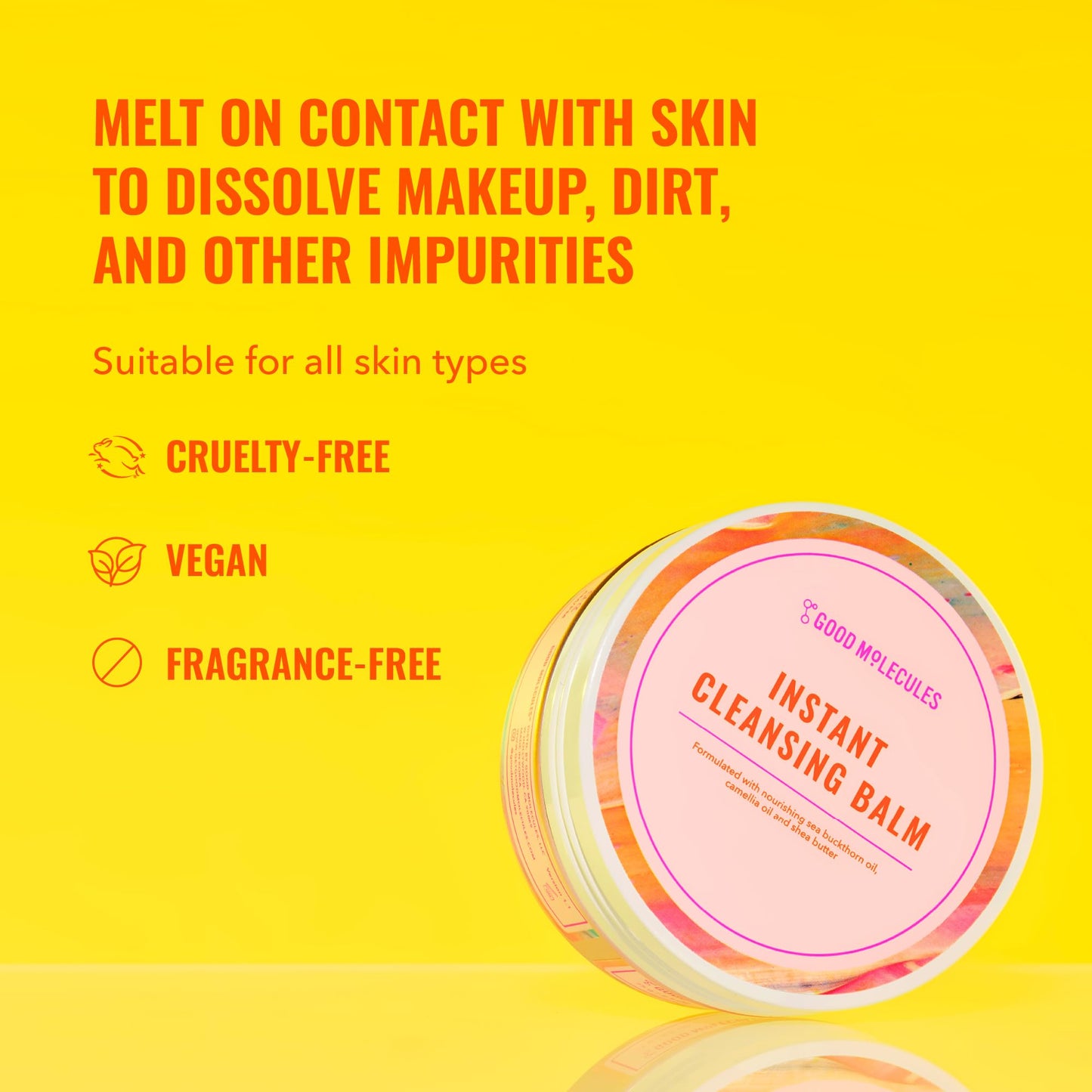 Good Molecules Instant Cleansing Balm - Face Cleanser and Makeup Remover with Shea Butter and Sea Buckthorn to Hydrate - Skin Care for Face and Eyes Beauty & Personal Care Good Molecules