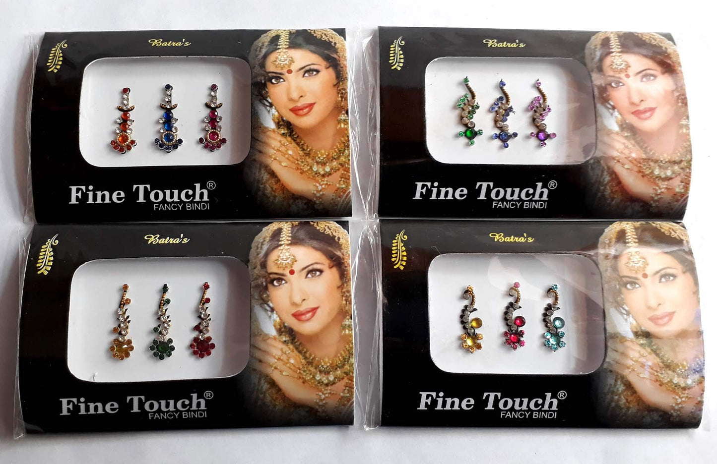 Indian Women Long Design Stylish Fashion Multi Color Border Fashionable Fancy Bindi Pack of 36 Sheets Beauty & Personal Care Hare Krishna Indian Store