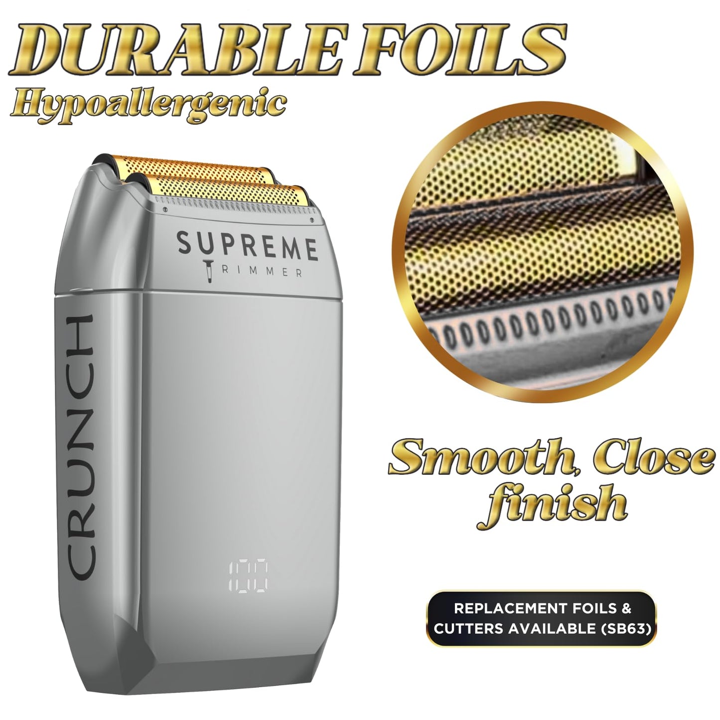 Supreme Trimmer Replacement Foil & Cutter SB63 - Hypoallergenic Foil for Crunch STF602 - Gray Beauty and Personal Care Supreme Trimmer