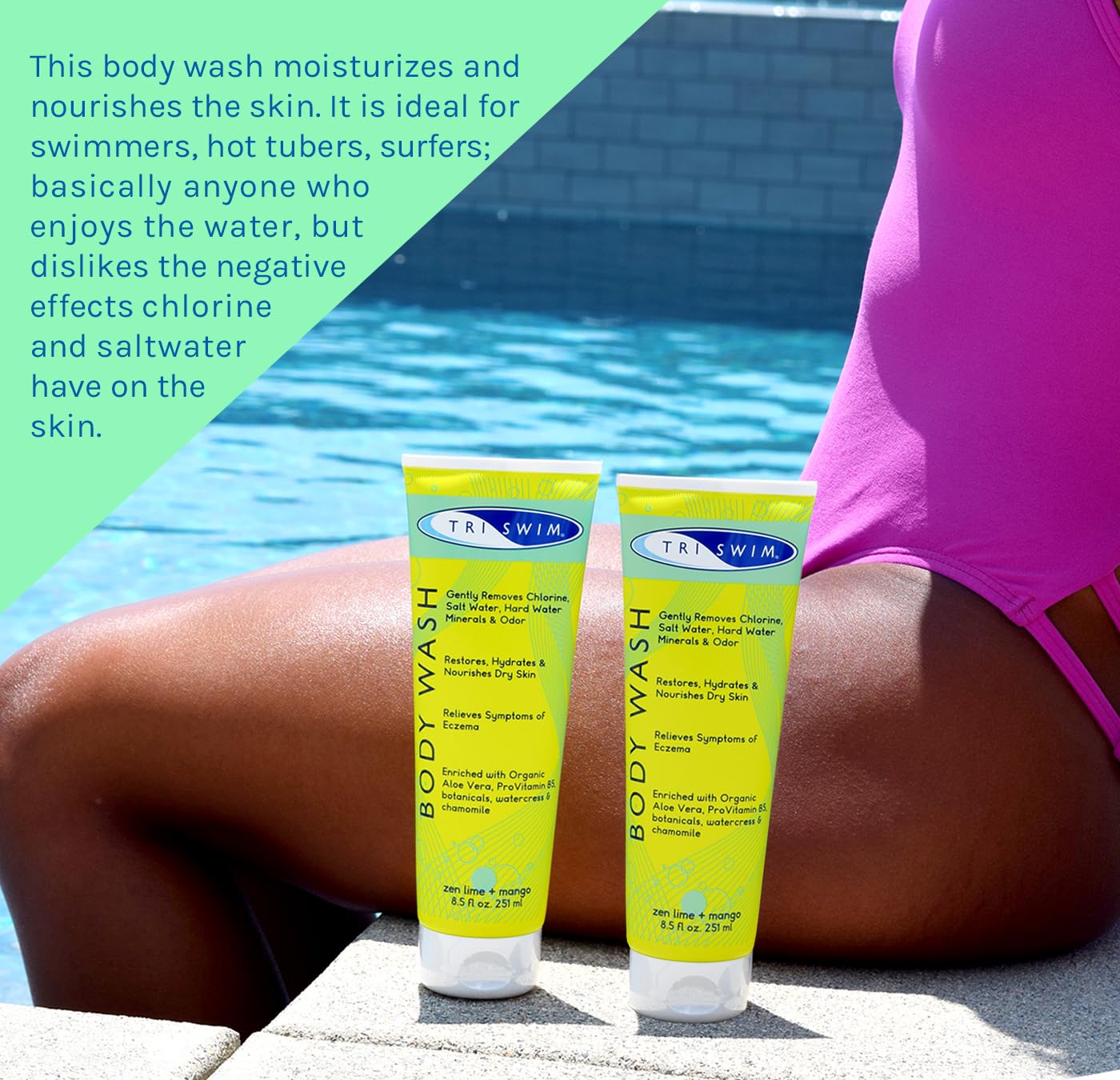 TRISWIM Chlorine Removal Body Wash 8.5 Fl Oz | Removes Chlorine, Bromine, Hard Water Minerals & Saltwater | Hydrates & Restores Skin | Moisturizing Beauty & Personal Care TRISWIM