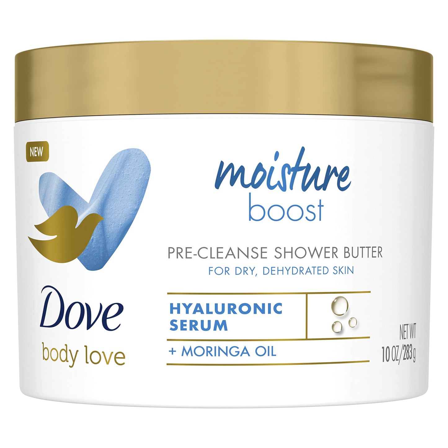 Dove Body Love Shower Cleansing Butter Moisture Boost Cleanser for Dry Skin Silkier than Body Wash with Hyaluronic Acid and Moringa Oil 10 oz Beauty & Personal Care Dove