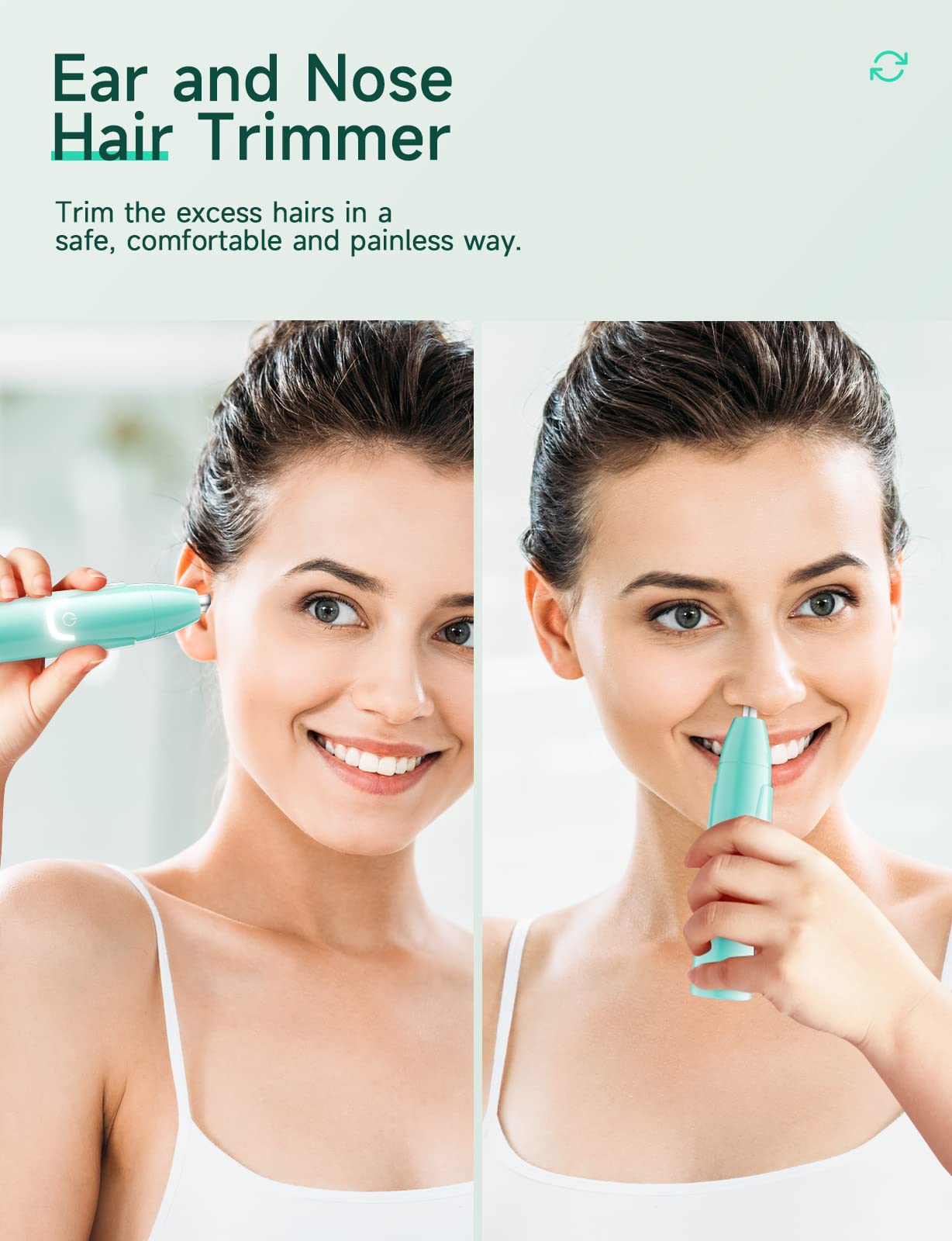 ZORAMI Rechargeable Ear and Nose Hair Trimmer - 2026 Professional Painless Eyebrow & Facial Hair Trimmer for Men Women, Powerful Motor and Dual-Edge Beauty and Personal Care ZORAMI