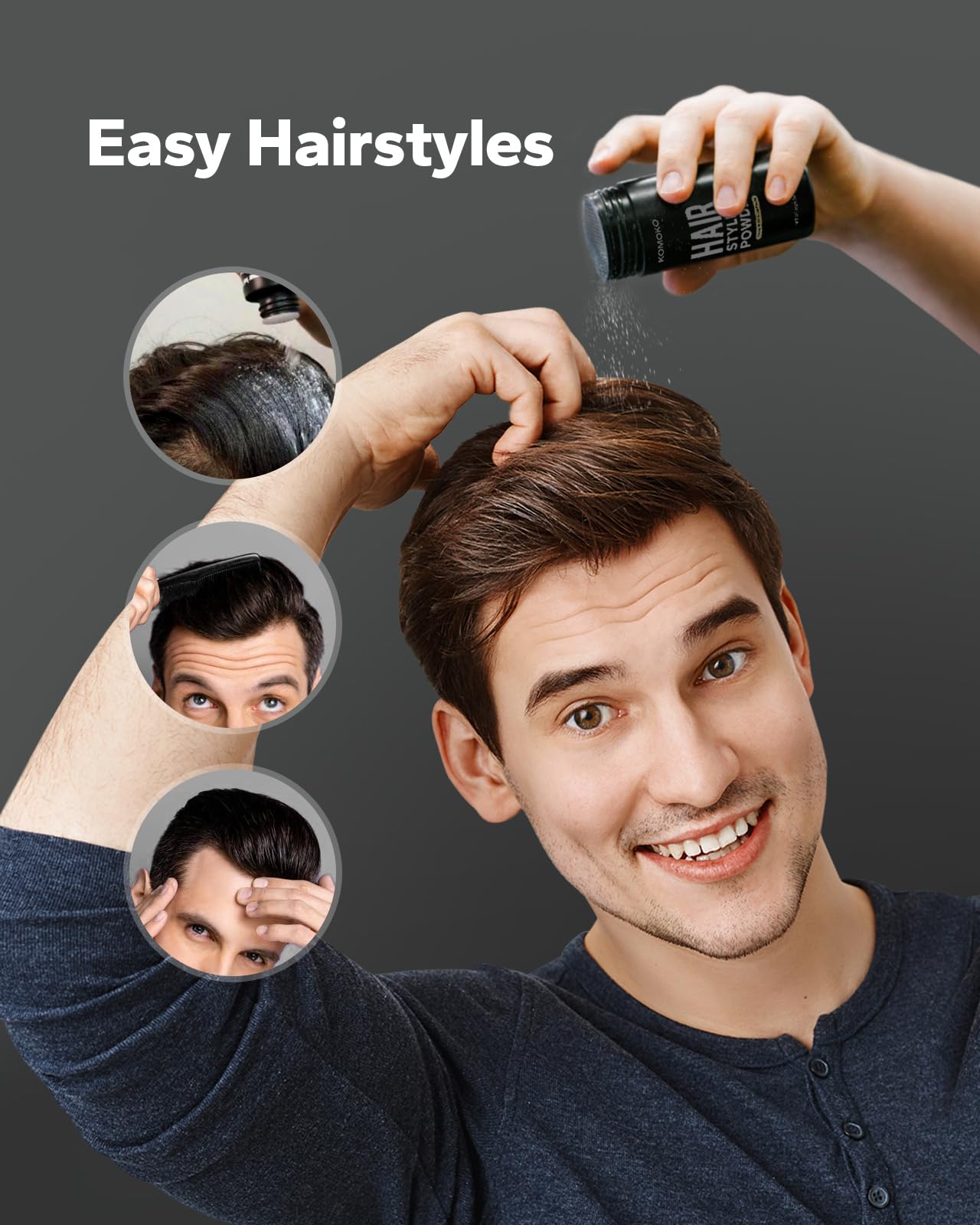 Komoko Hair Styling Powder for Men (0.7 oz) - Instantly Volumizing , Matte Finish Texture, for Strong Hold Natural Look Beauty & Personal Care Komoko