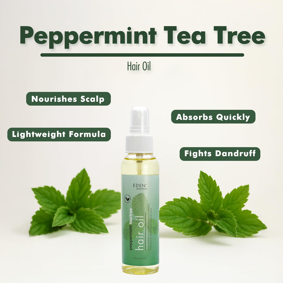 EDEN BodyWorks Peppermint Tea Tree Hair Oil | Scalp & Curl Oil | 4oz