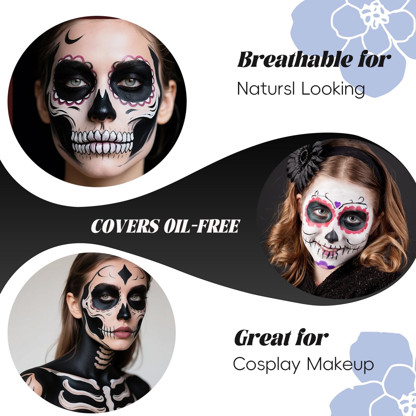 Black Face Body Paint,Water Based Cream Face Paint Halloween Makeup,Black Face Paint For Adult Carnival Cosplay Halloween SFX Skull Joker Zombie Beauty & Personal Care TUHPIBK