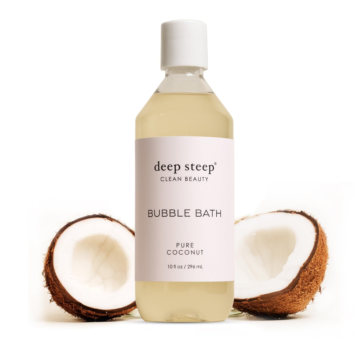 Deep Steep Bubble Bath, Pure Coconut, 10 oz - Soothing Soak with Shea Butter, Argan Oil, Aloe Vera & Coconut Oil - Vegan, Sulfate-Free, PH-Balanced Beauty and Personal Care Deep Steep