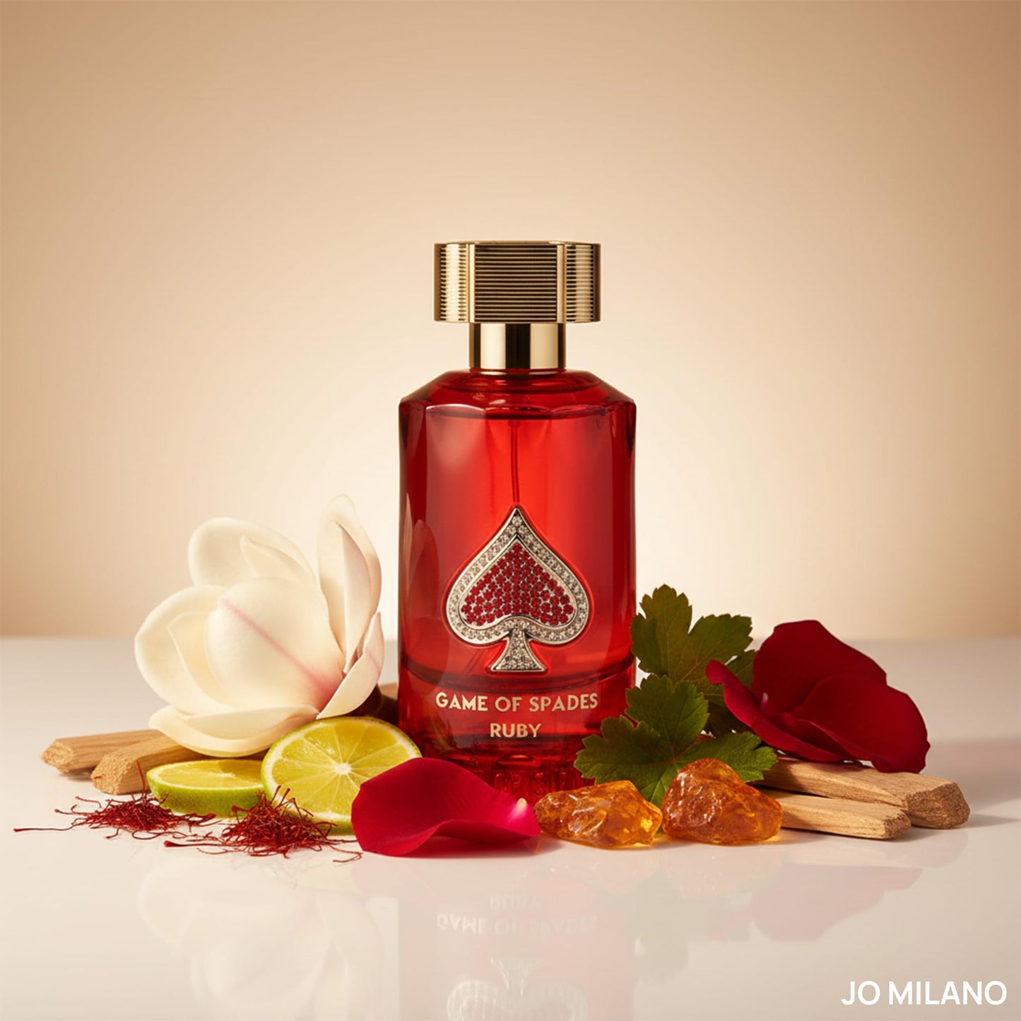 Jo Milano Game of Spades Ruby Parfum Spray | 3.4 oz (100ml) | Fruity, Amber, Sweet, Musky, Rose, Saffron Scent | Long Lasting Fragrance for Men Beauty & Personal Care Jo Milano