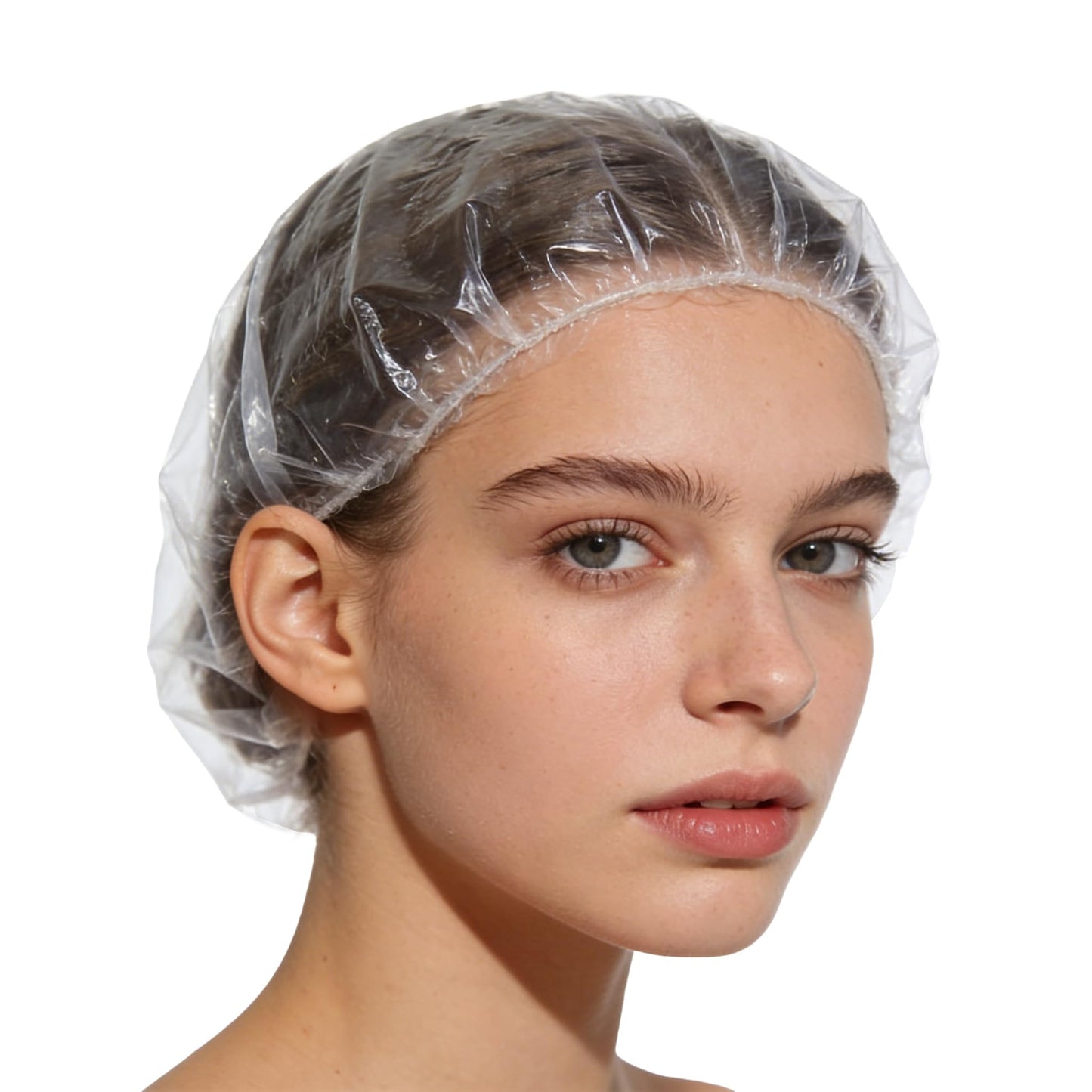 100PCS Larger Shower Caps Disposable, Thicker Waterproof Plastic Elastic Hair Bath Caps, Plastic Hair Caps for Women, Spa, Home Use, Hotel and Hair Beauty and Personal Care AIDIQIU Default Title