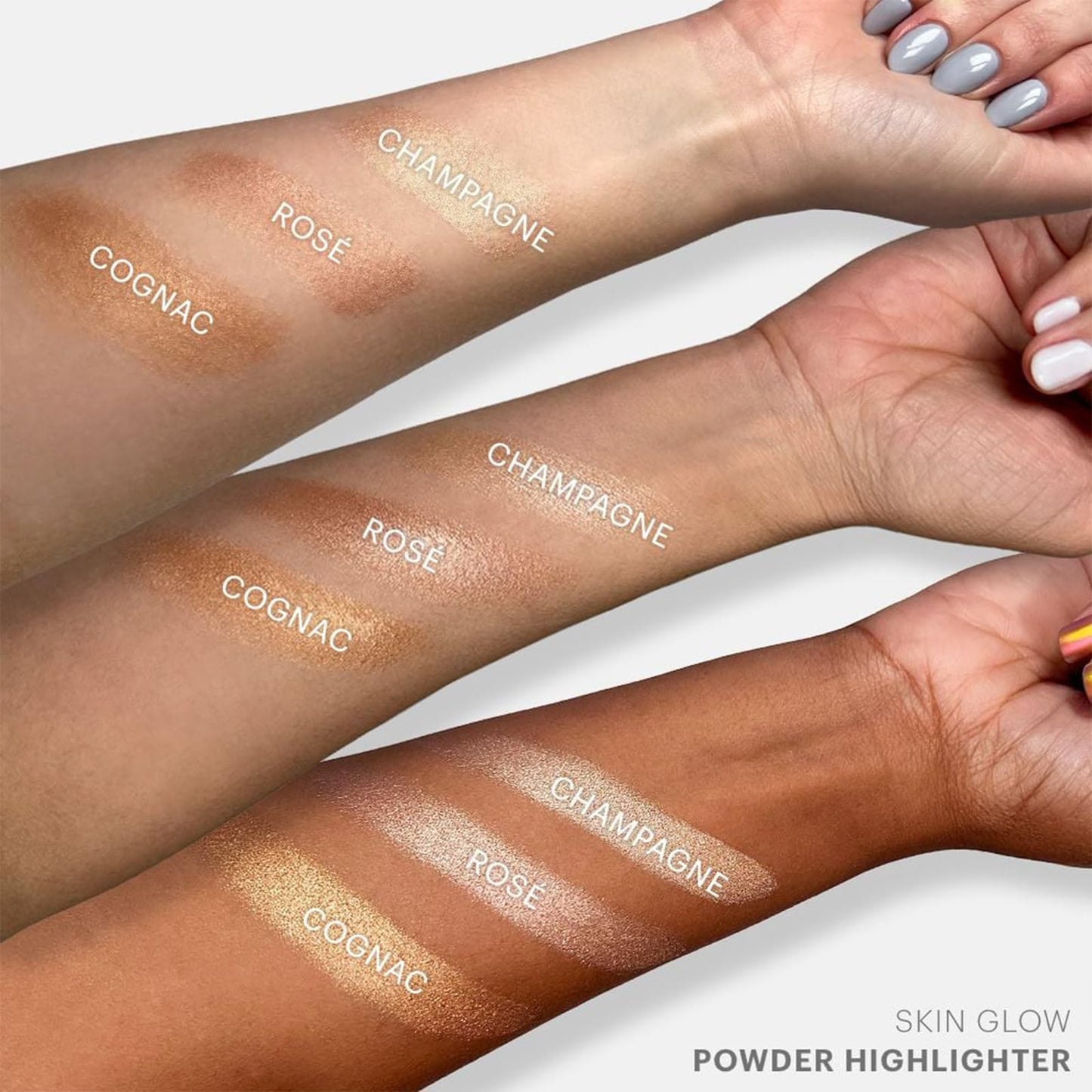 Glo Skin Beauty Skin Glow Powder Highlighter | Clean Mineral Cheek Highlighter | 3 Shimmery Shades, Rosé Beauty & Personal Care Glo Skin Beauty
