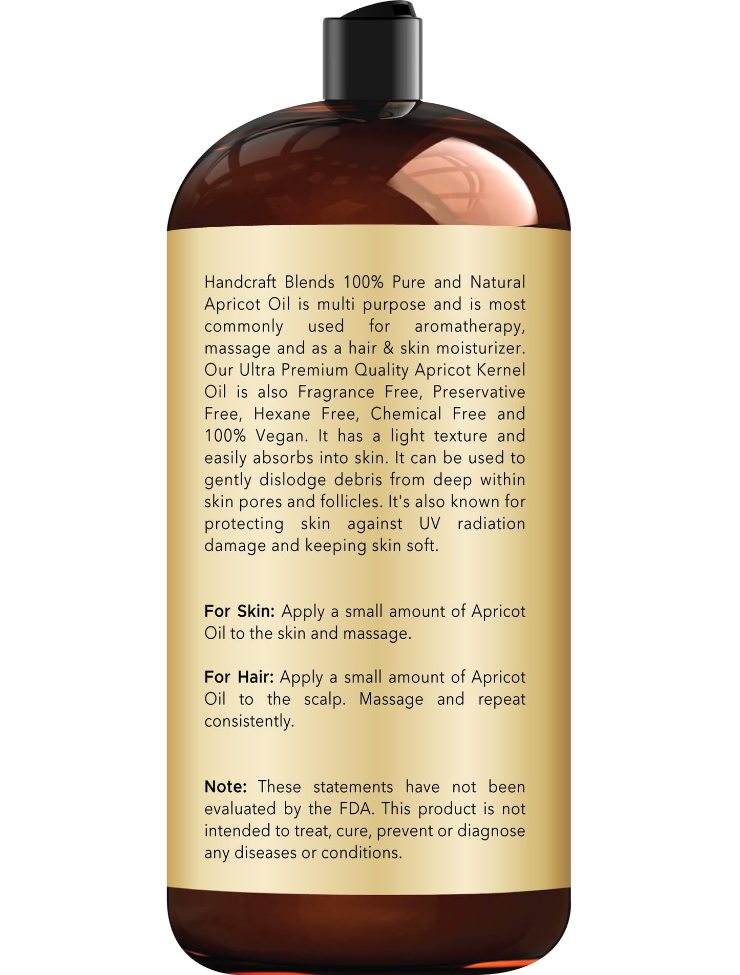 Handcraft Blends Apricot Kernel Oil - Cold-Pressed 28 Fl Oz - 100% Pure and Natural - Premium Grade Carrier Oil for Skin and Hair Beauty & Personal Care Handcraft Blends