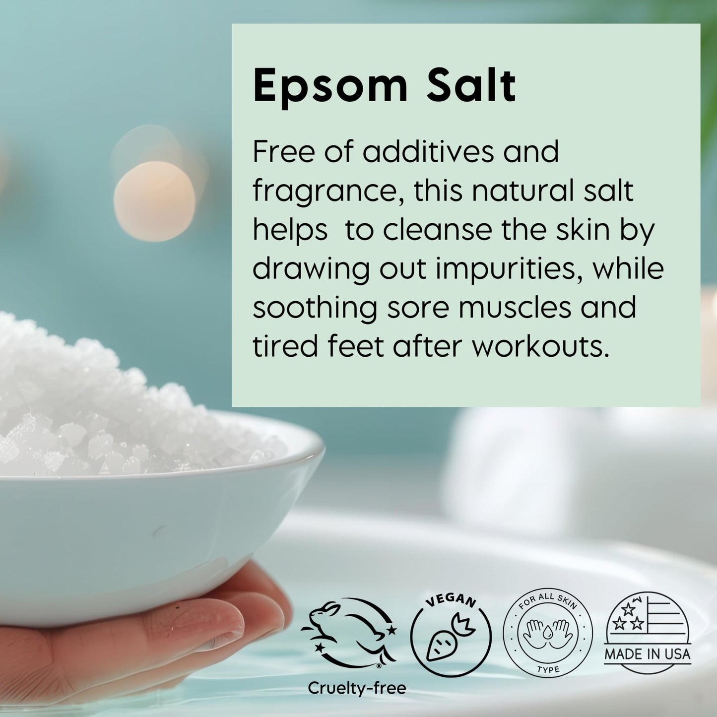 Epsom Bath Salt, Magnesium Sulfate USP, Unscented, Fine Grain, 50 Pound Bag (Packaging May Vary) Beauty and Personal Care LA SALT CO