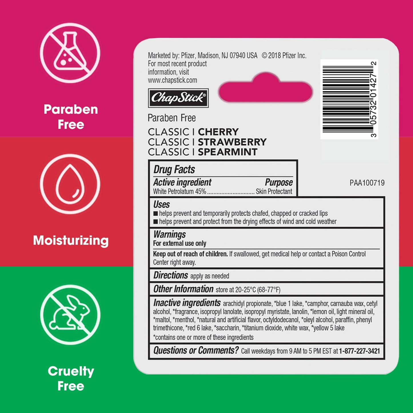 ChapStick Classic Spearmint, Cherry and Strawberry Lip Balm Tubes Variety Pack - 3 x 0.15 Oz (Pack of 12) Beauty & Personal Care ChapStick