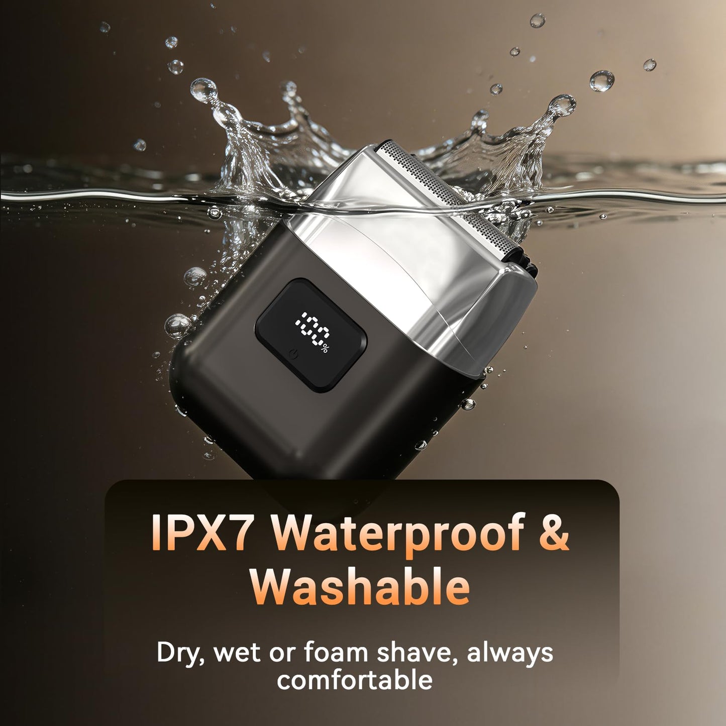 YOXSPD Electric Foil Shaver for Men - Mini Electric Razor for Face, 3 Floating Blades, LED Display, Dual Speed - IPX7 Waterproof, USB-C Fast Charging Beauty and Personal Care YOXSPD