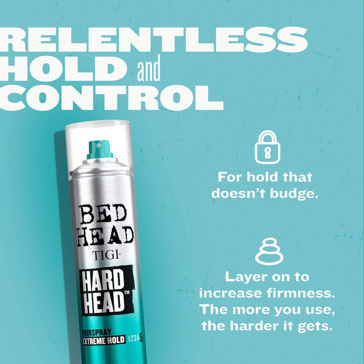TIGI Bed Head Hard Head Hairspray 2-Pack - Extreme Hold Hairspray, Dries Instantly, Adds Shine, Vibrant Apple Scent, 11.7 Oz Ea
