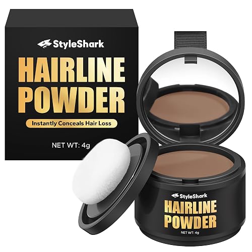 StyleShark Hairline Powder - Stain-Proof Root Touch Up and Thinning Hair Cover for Women and Men (Light Brown) Beauty & Personal Care StyleShark