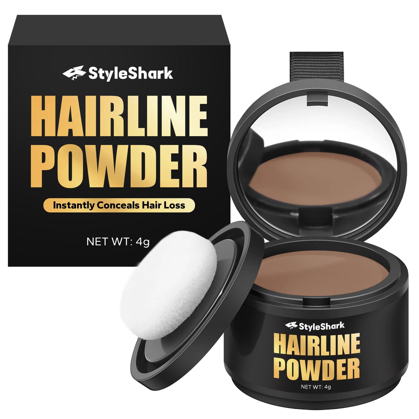 StyleShark Hairline Powder - Stain-Proof Root Touch Up and Thinning Hair Cover for Women and Men (Light Brown) Beauty & Personal Care StyleShark