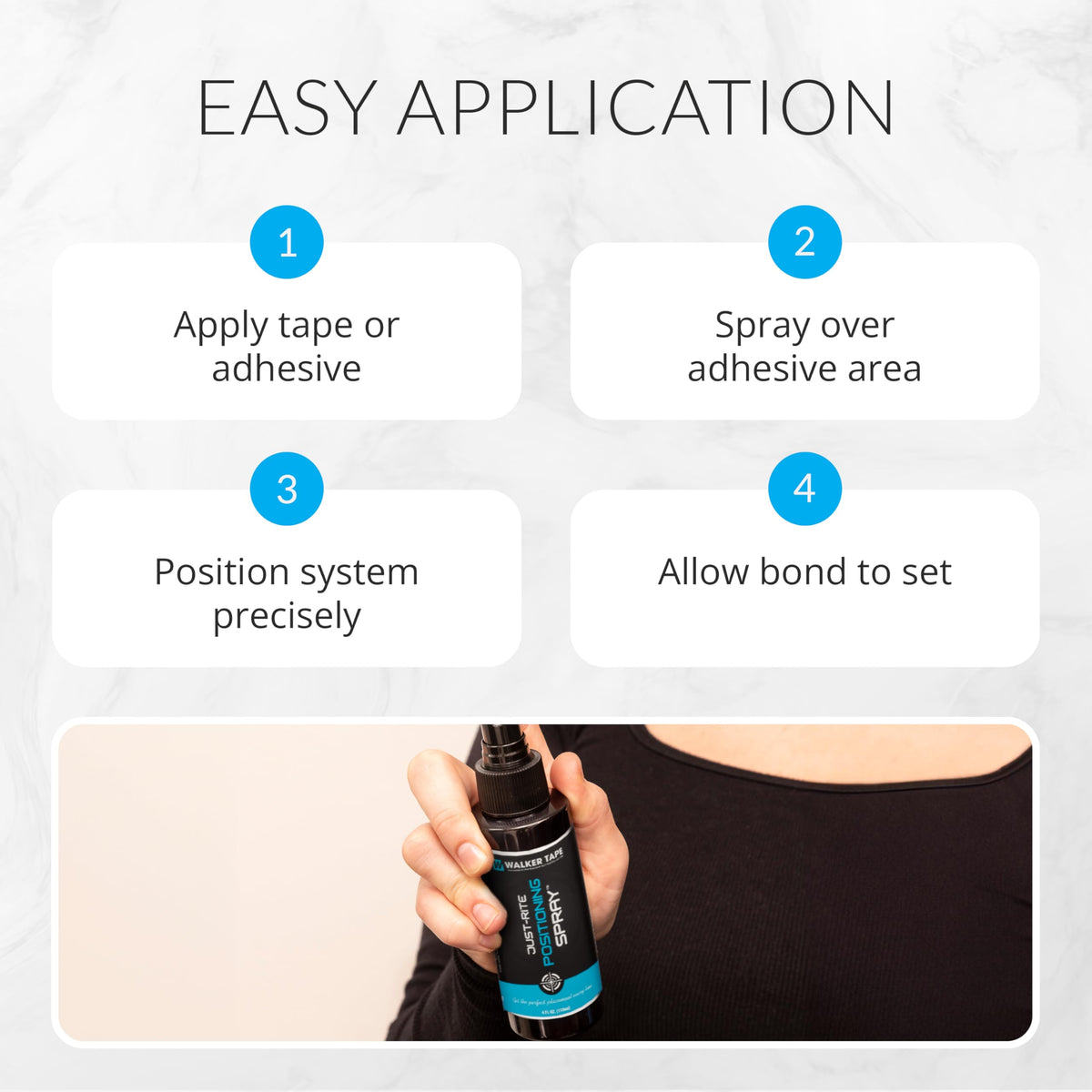 Walker Tape Just-Rite Positioning Spray 4 fl oz for Wig Installs, Lace Systems, Toupee Applications, Hair Tape Prep and Adhesive Strips Use Allowing