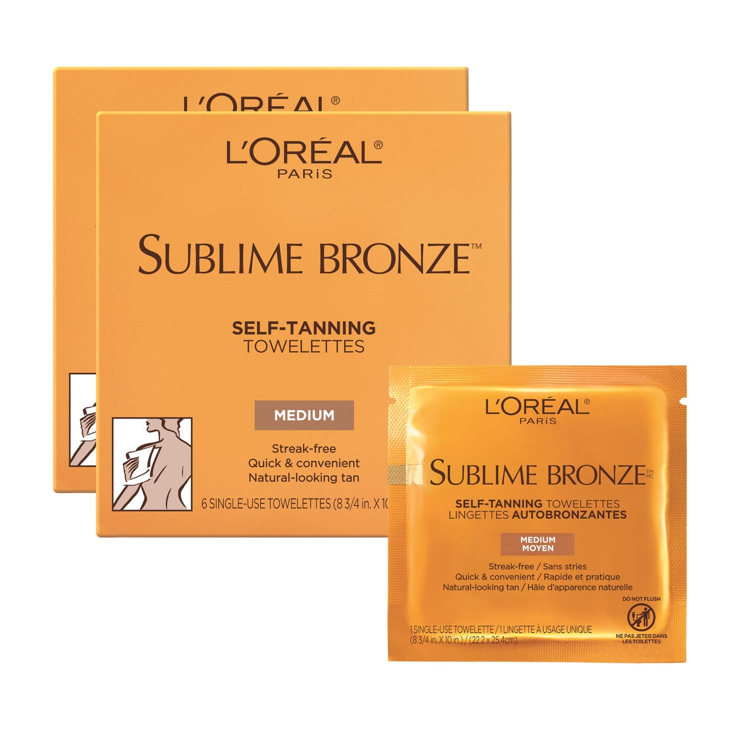 L'Oreal Paris Sublime Bronze Self Tanning Towelettes, Streak-Free, Natural Looking Tan, 6 ct Beauty & Personal Care L'Oreal Paris