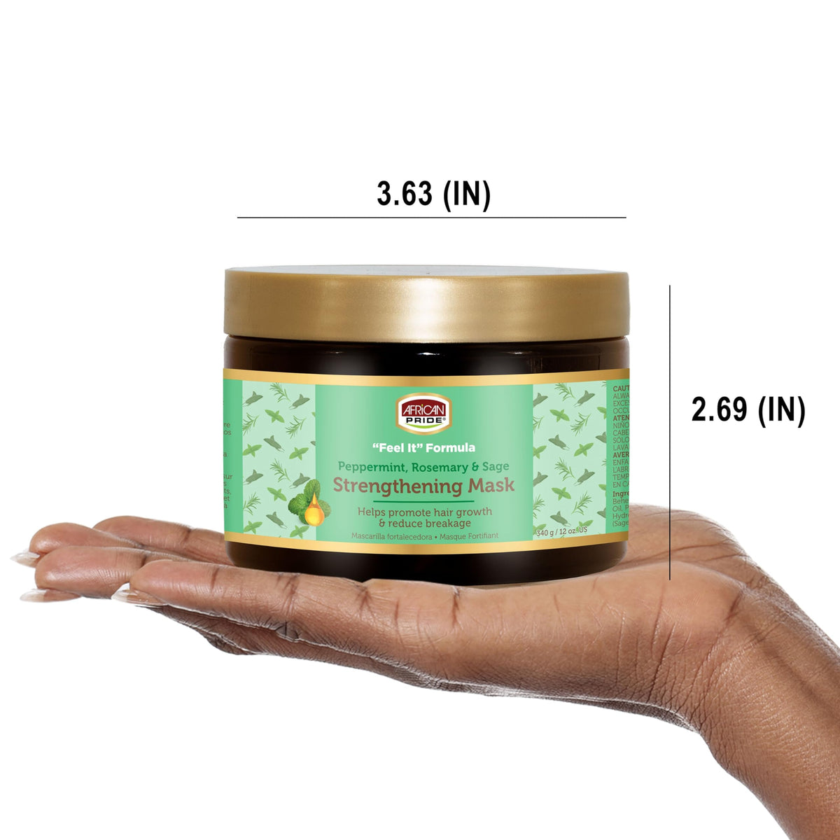 African Pride Feel It Formula Hair Strengthening Mask Treatment with Peppermint, Rosemary & Sage, For All Hair Types - Aids Hair Growth, Nourishes