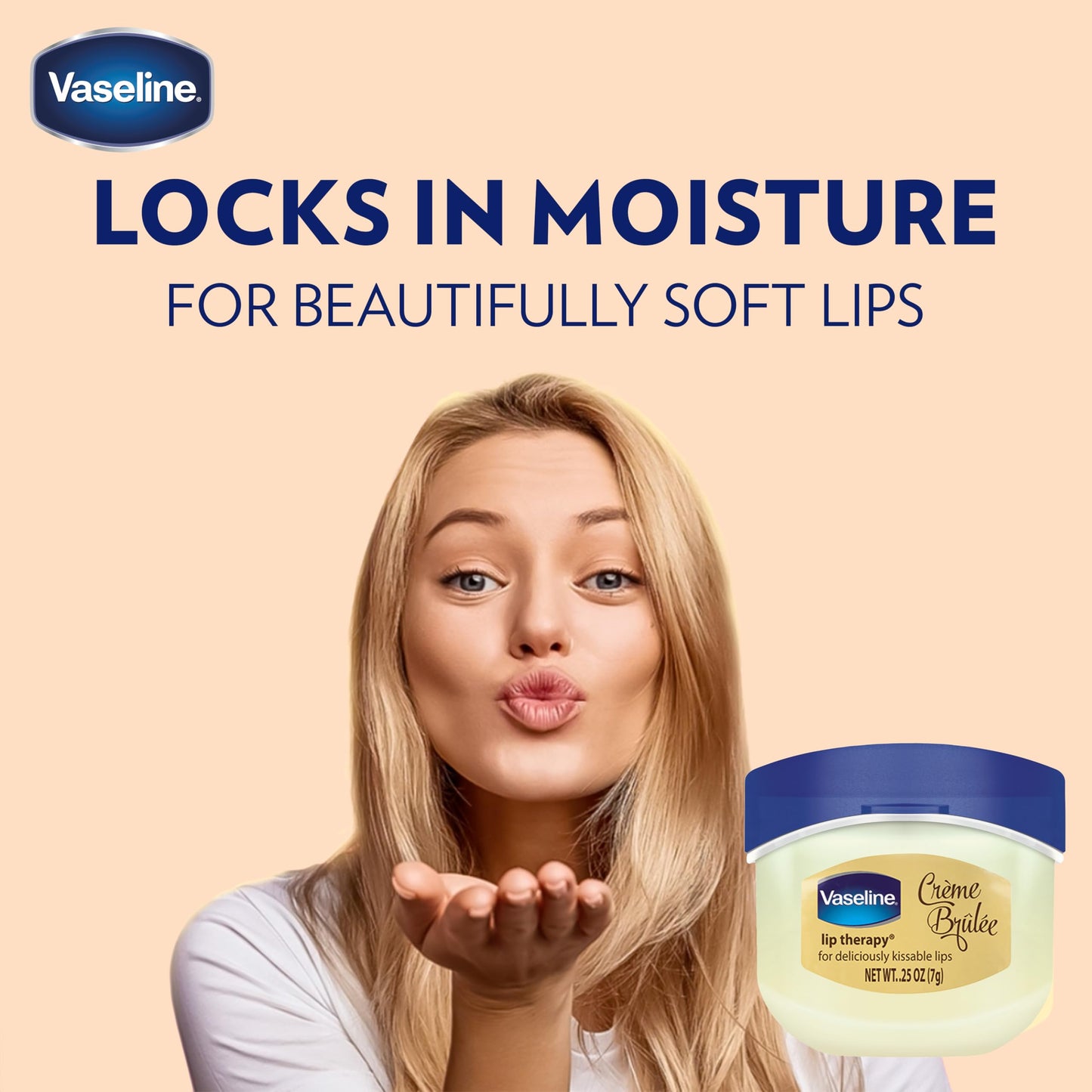 Vaseline Lip Therapy Creme Brulee 0.25 Ounce Jar (8 Pack) Disply Beauty & Personal Care Vaseline