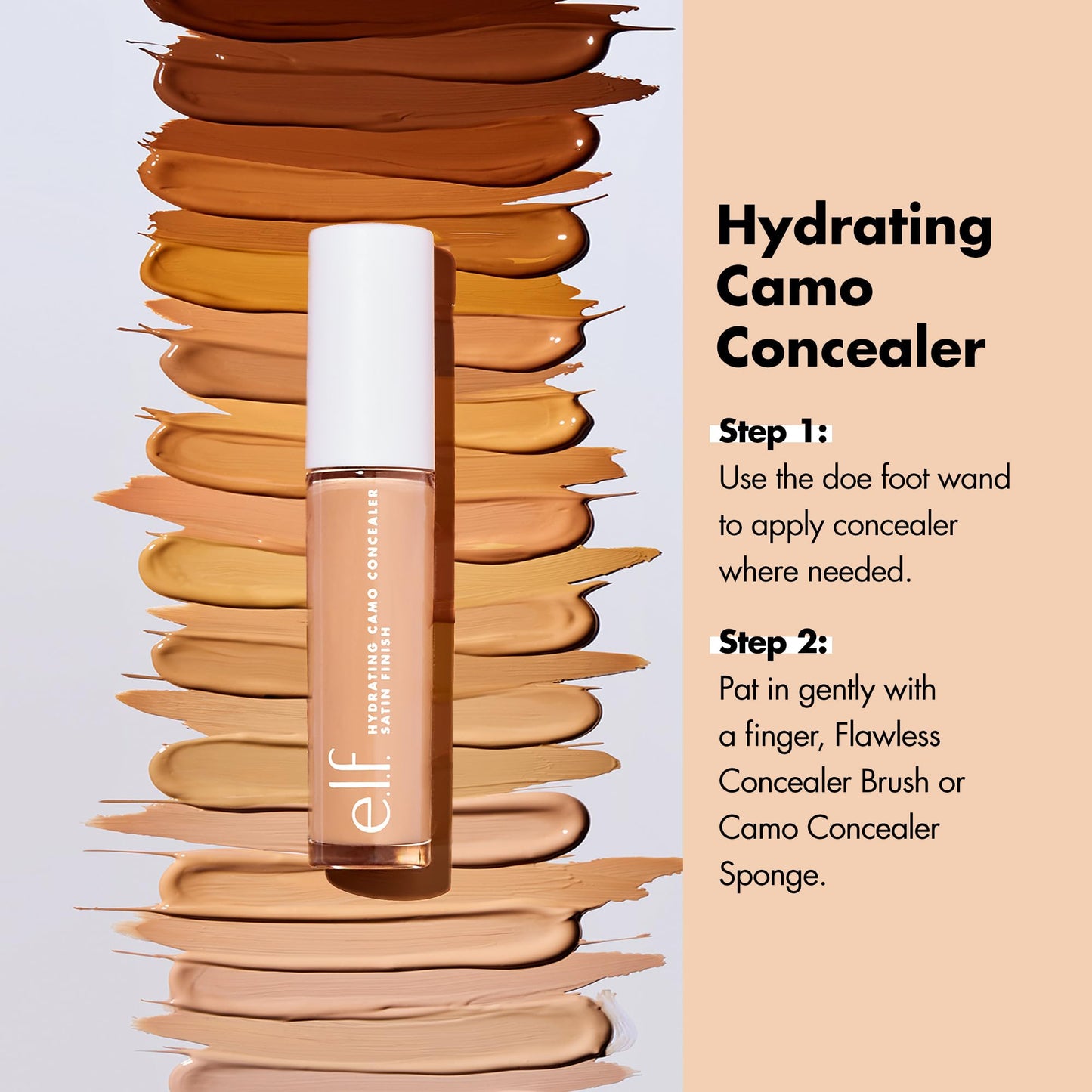 e.l.f. Hydrating Camo Concealer, Covers Blemishes & Under-Eye Circles, Full-Coverage & Delivers A Satin Finish, Vegan & Cruelty-Free, Rich Walnut Beauty & Personal Care e.l.f.