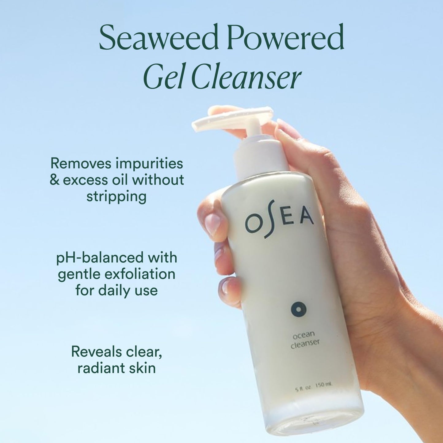 OSEA Ocean Cleanser 5 oz - Nourishing Facial Cleansing Gel - Mineral-Rich Face Wash - Gentle Face Cleanser - Clean Beauty Skincare - Vegan Beauty & Personal Care OSEA