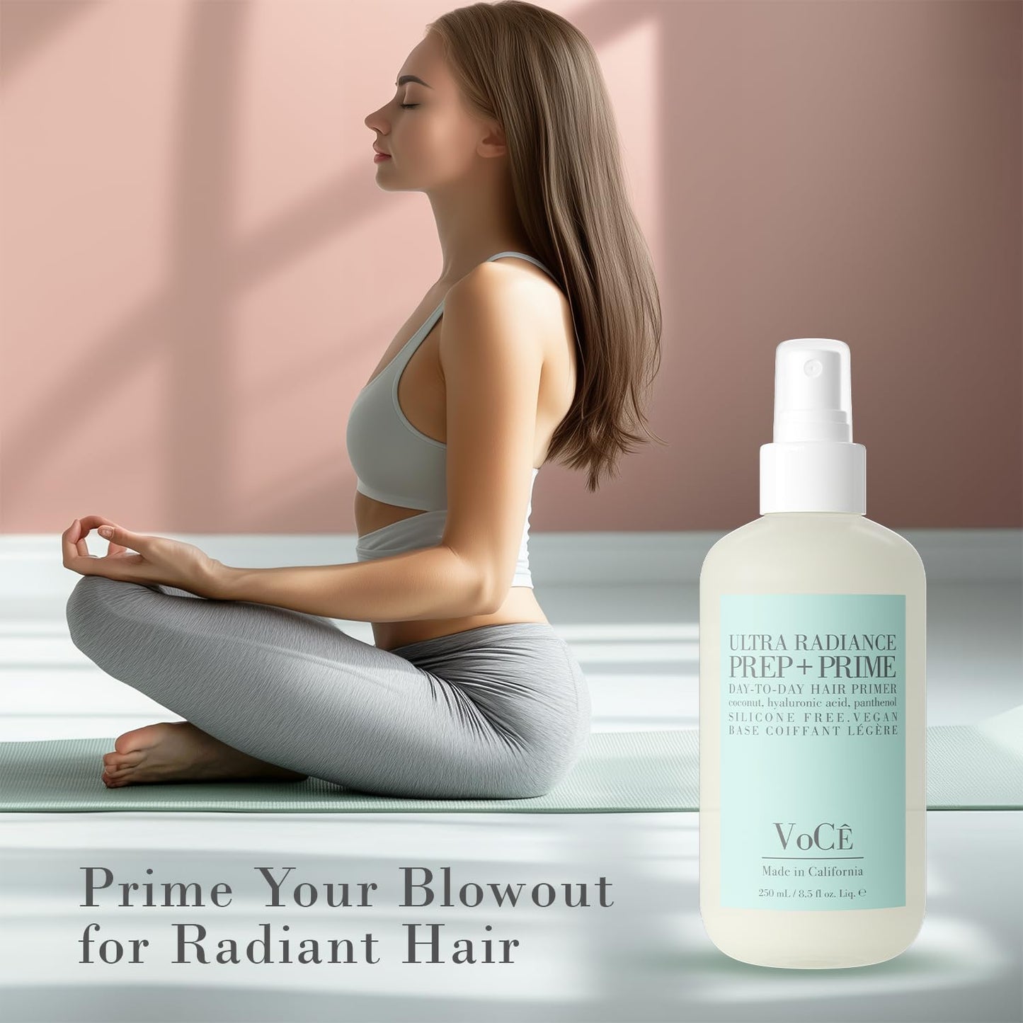 VOCE HAIRCARE VoCÊ Prep + Prime Spray | Heat Protectant Anti-Frizz Vegan Hair Primer 8.5 oz Beauty & Personal Care VOCE HAIRCARE
