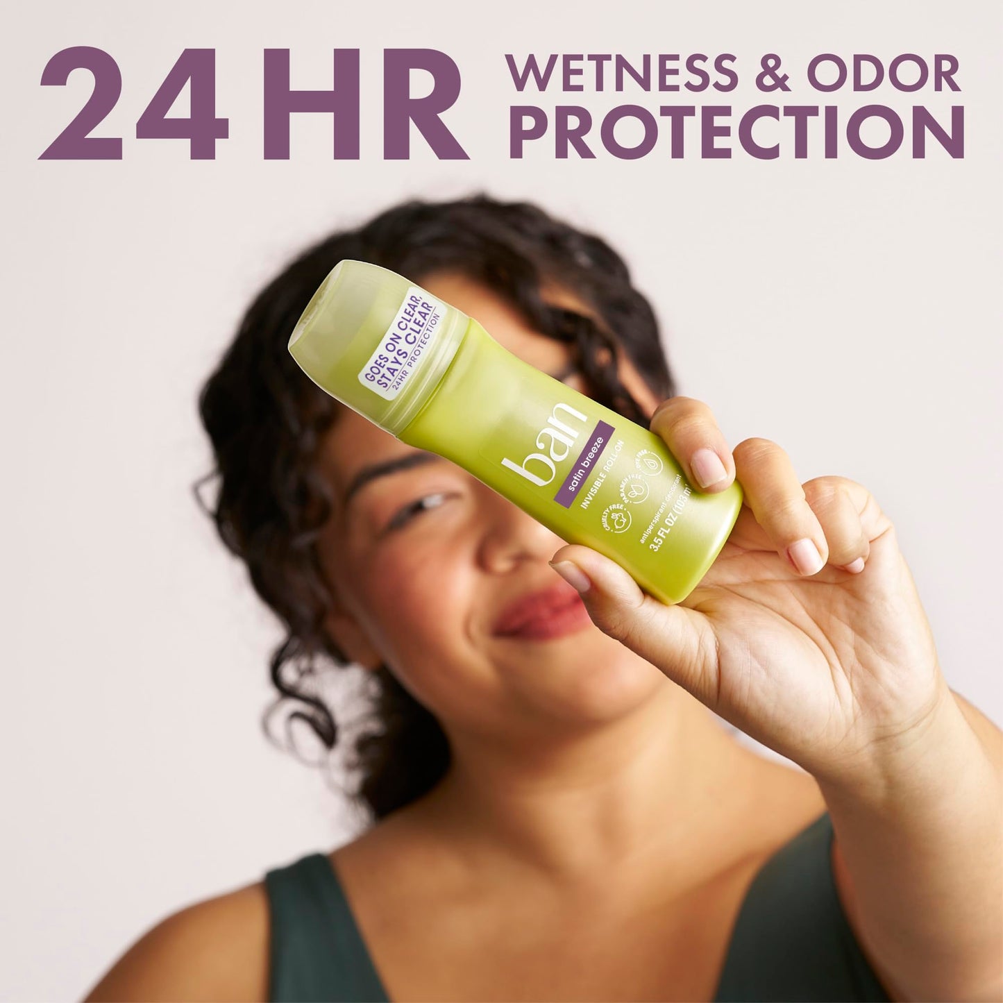 Ban Invisible Roll-on Antiperspirant Deodorant for Women and Men, 24-hour Underarm Odor & Sweat Protection, Satin Breeze, 3.5 Oz, Pack of 4 Beauty and Personal Care Ban