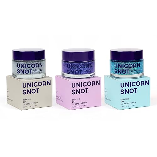 UNICORN SNOT Holographic Face Glitter & Body Glitter Gel | Hair Glitter, Vegan & Cruelty-Free, 1.7 oz 3-Pack (Disco/UV/Sky) Beauty & Personal Care UNICORN SNOT