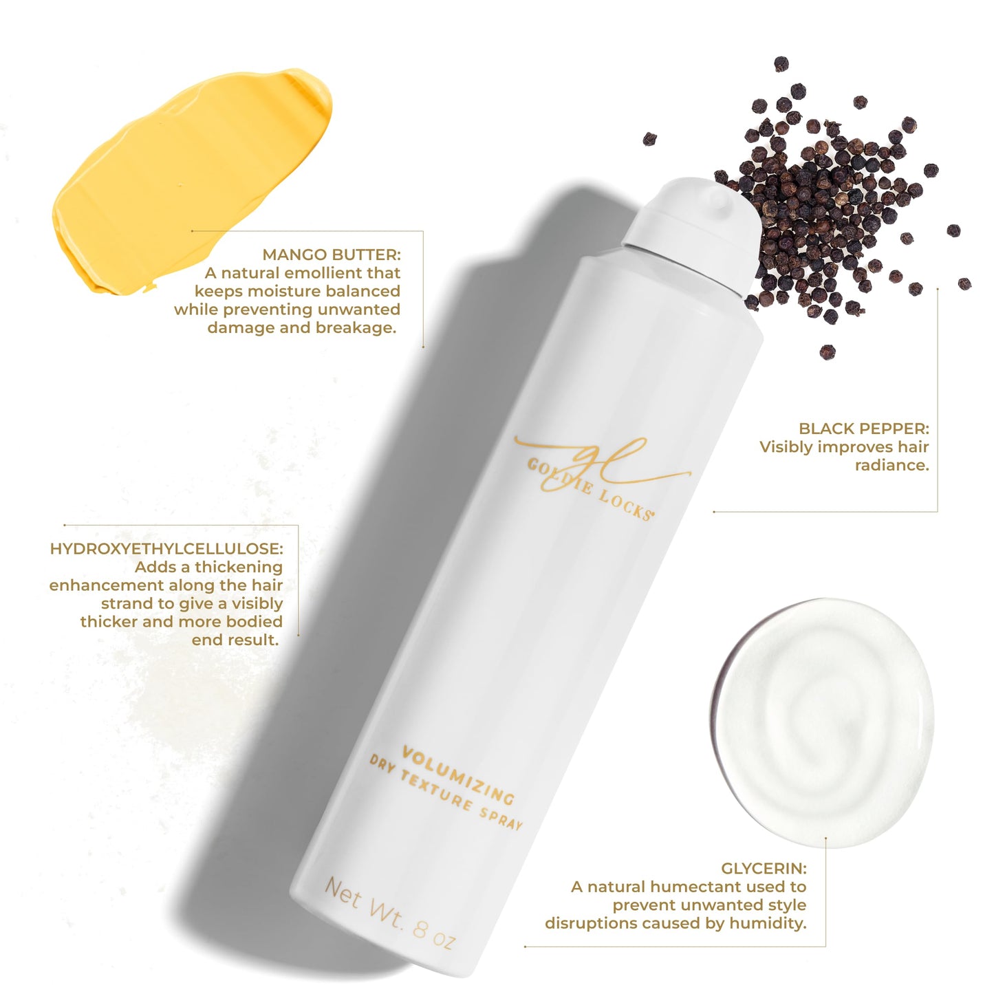 Goldie Locks Volumizing Texture Spray - Instant Volume and Lift - Invisible Matte Finish - Flexible Hold - Safe for Extensions & Color-Treated Hair Beauty & Personal Care Goldie Locks