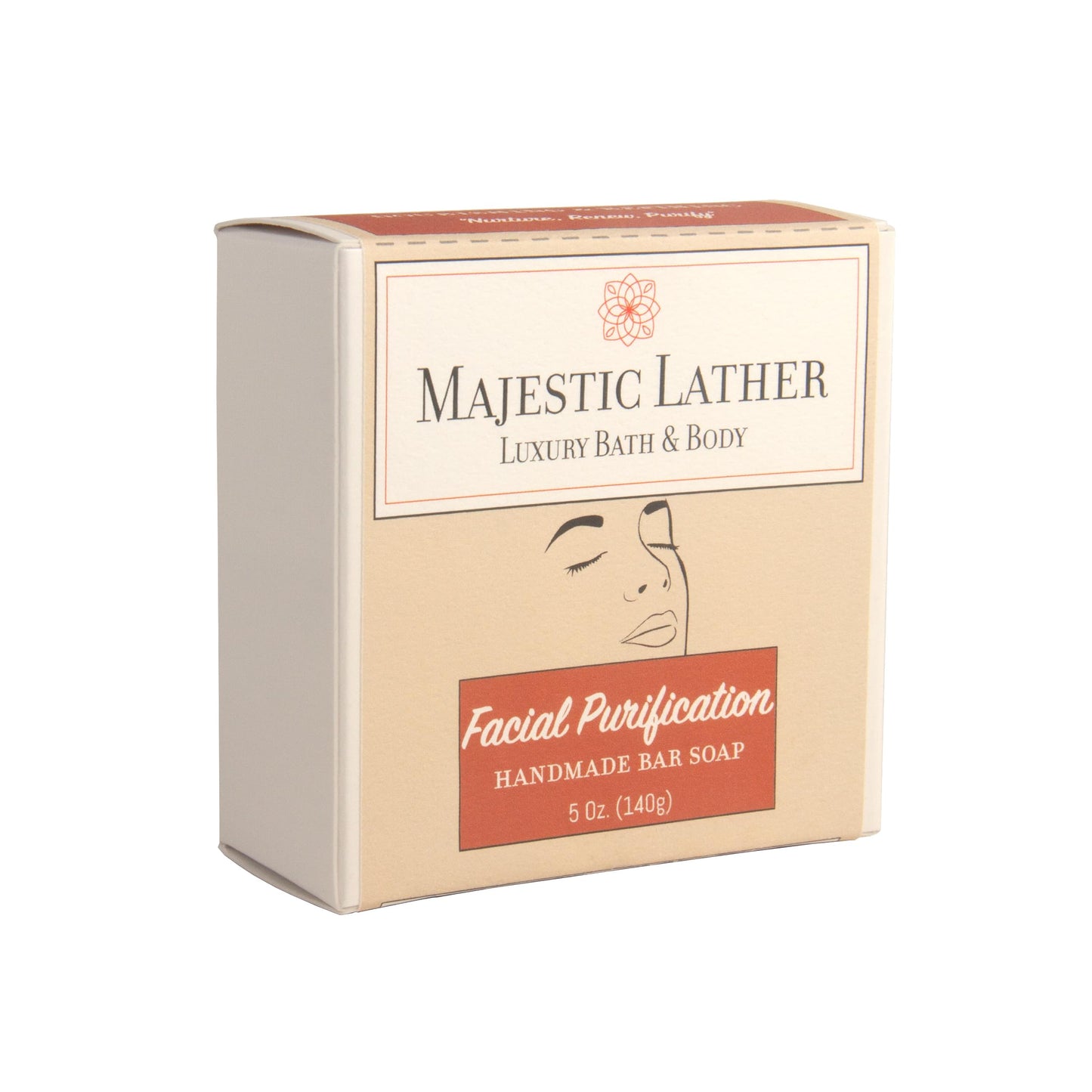 Majestic Lather Facial Purification Luxury Bar Soap. Gently Nourish & Moisturize. Renew With Milk & Collagen. Great for Dry/Sensitive, Oily Beauty & Personal Care Majestic Lather