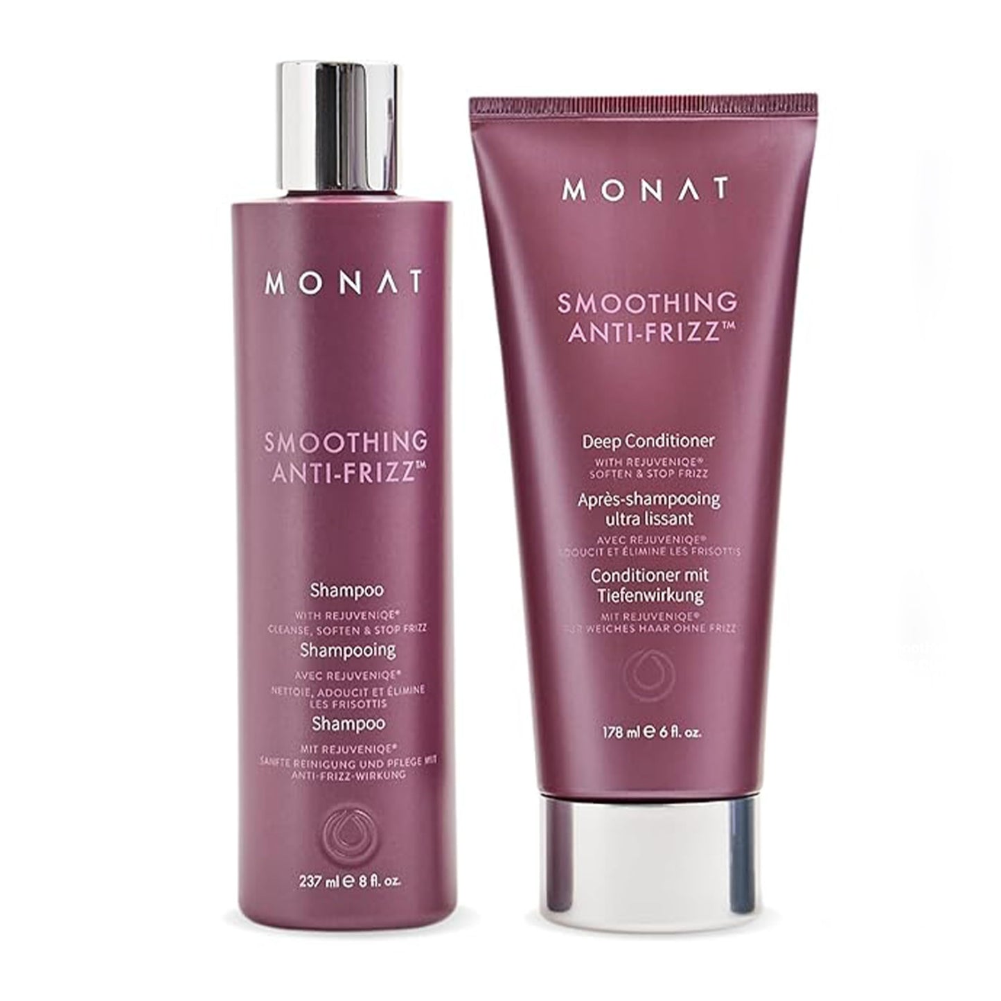 MONAT Smoothing Anti-Frizz Set - Natural Frizz Ease Shampoo & Frizz Dismiss Conditioner for Lightweight Frizz Control and Smooth, Shiny Hair Beauty & Personal Care MONAT